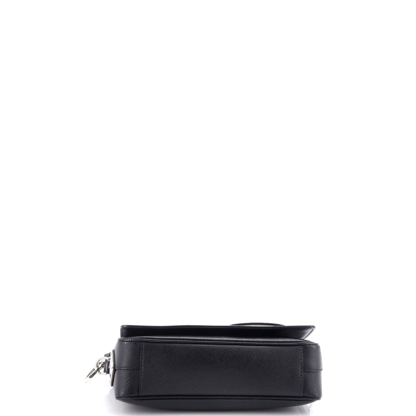 Prada Triangle Logo Flap Crossbody Bag Embossed Saffiano Leather Small