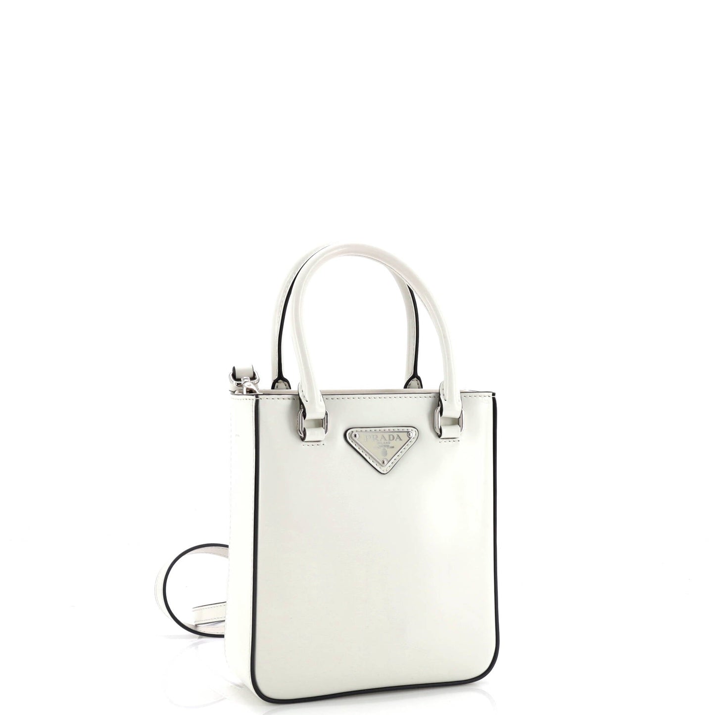 Prada Convertible Open Tote Brushed Leather Mini
