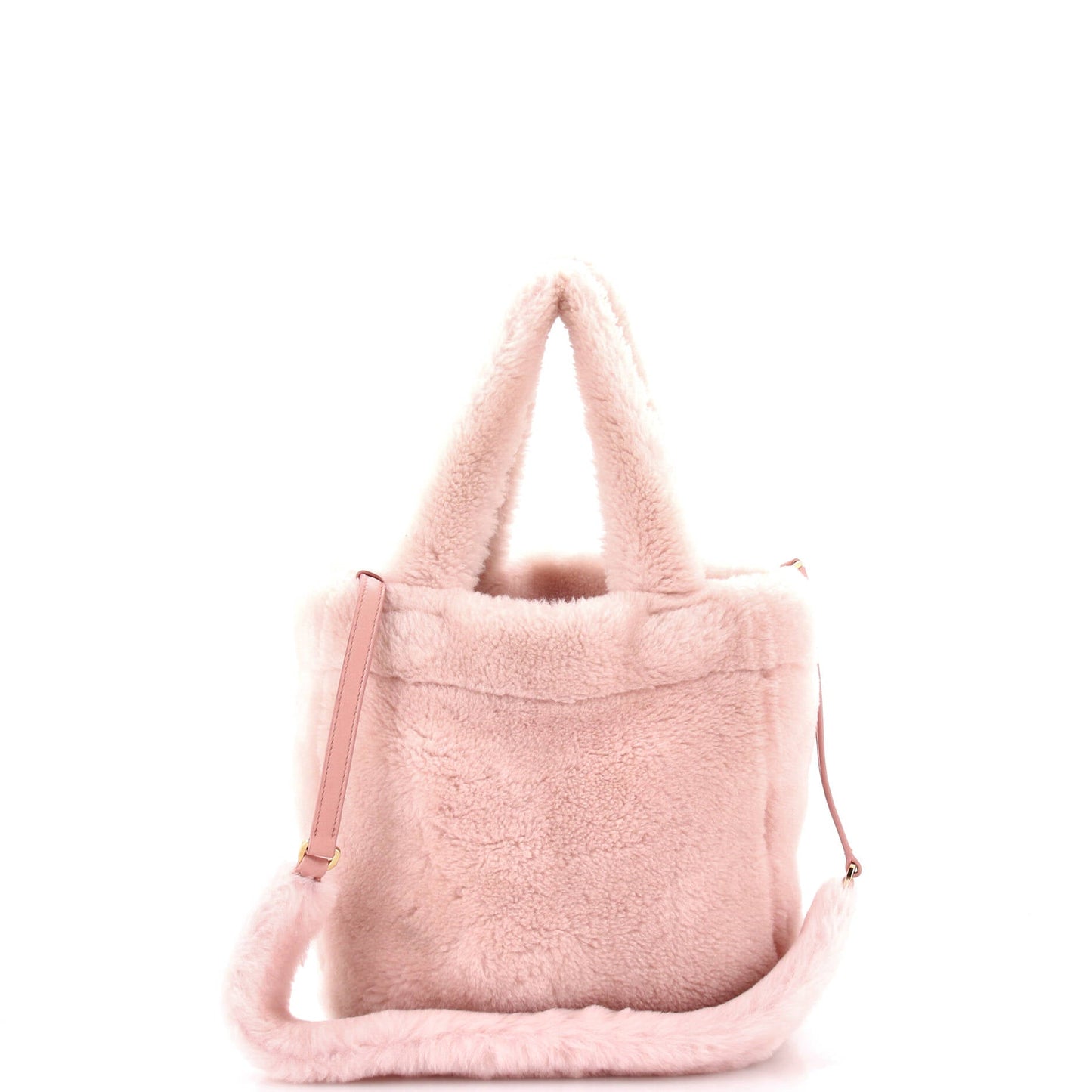 Prada Logo Tote Shearling Small