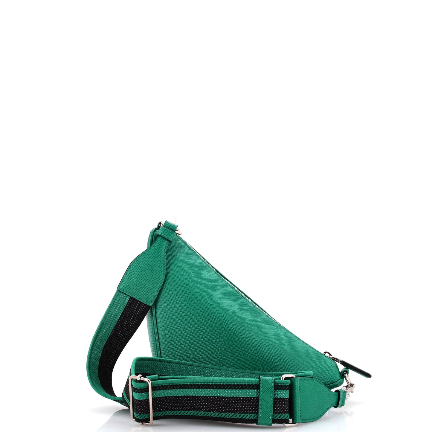 Prada Triangle Logo Zip Crossbody Bag Saffiano Leather Small