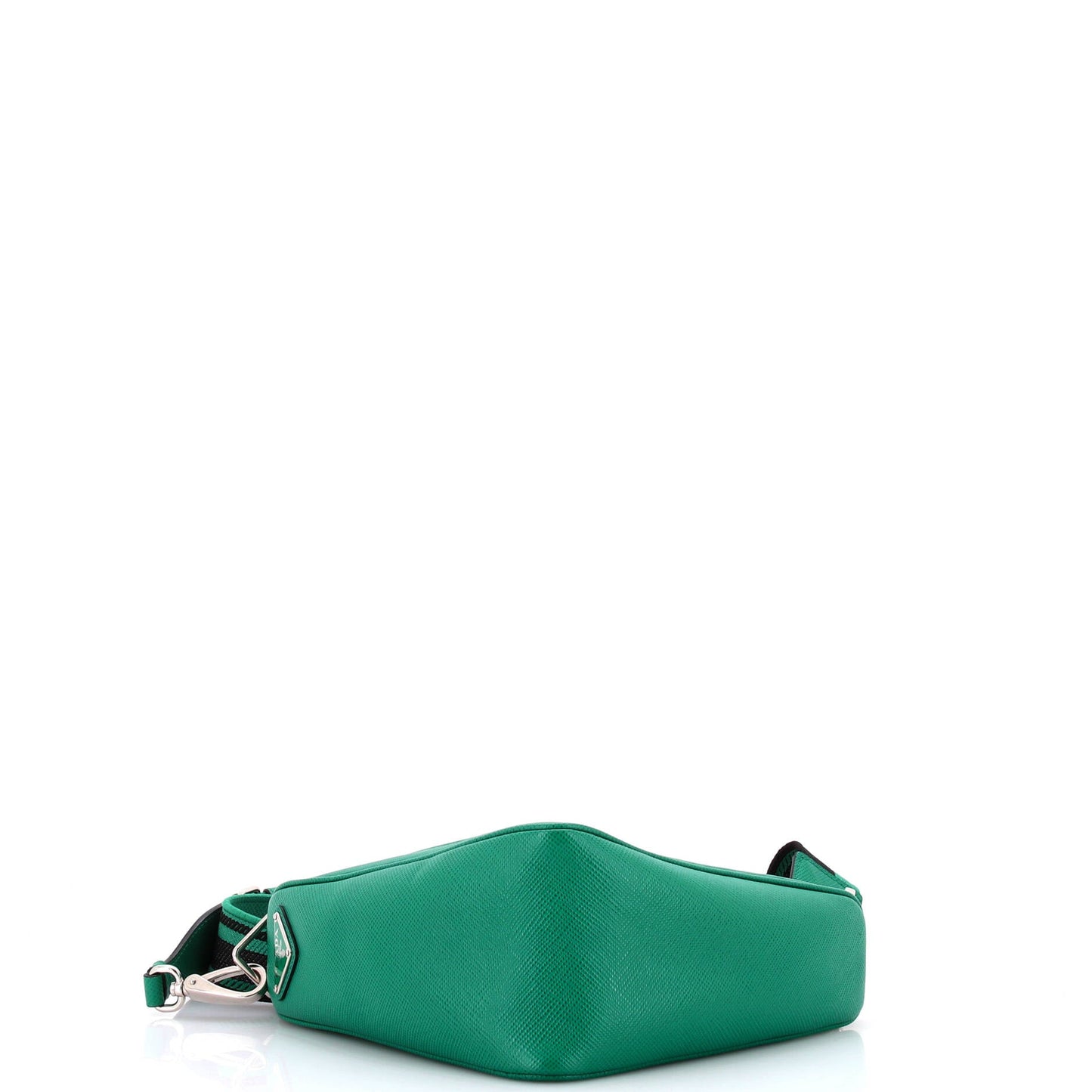 Prada Triangle Logo Zip Crossbody Bag Saffiano Leather Small