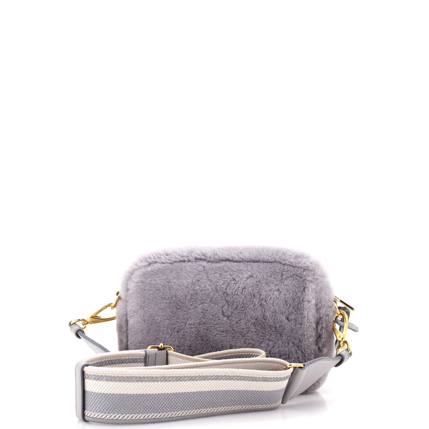 Prada Flou Camera Crossbody Bag Shearling Small