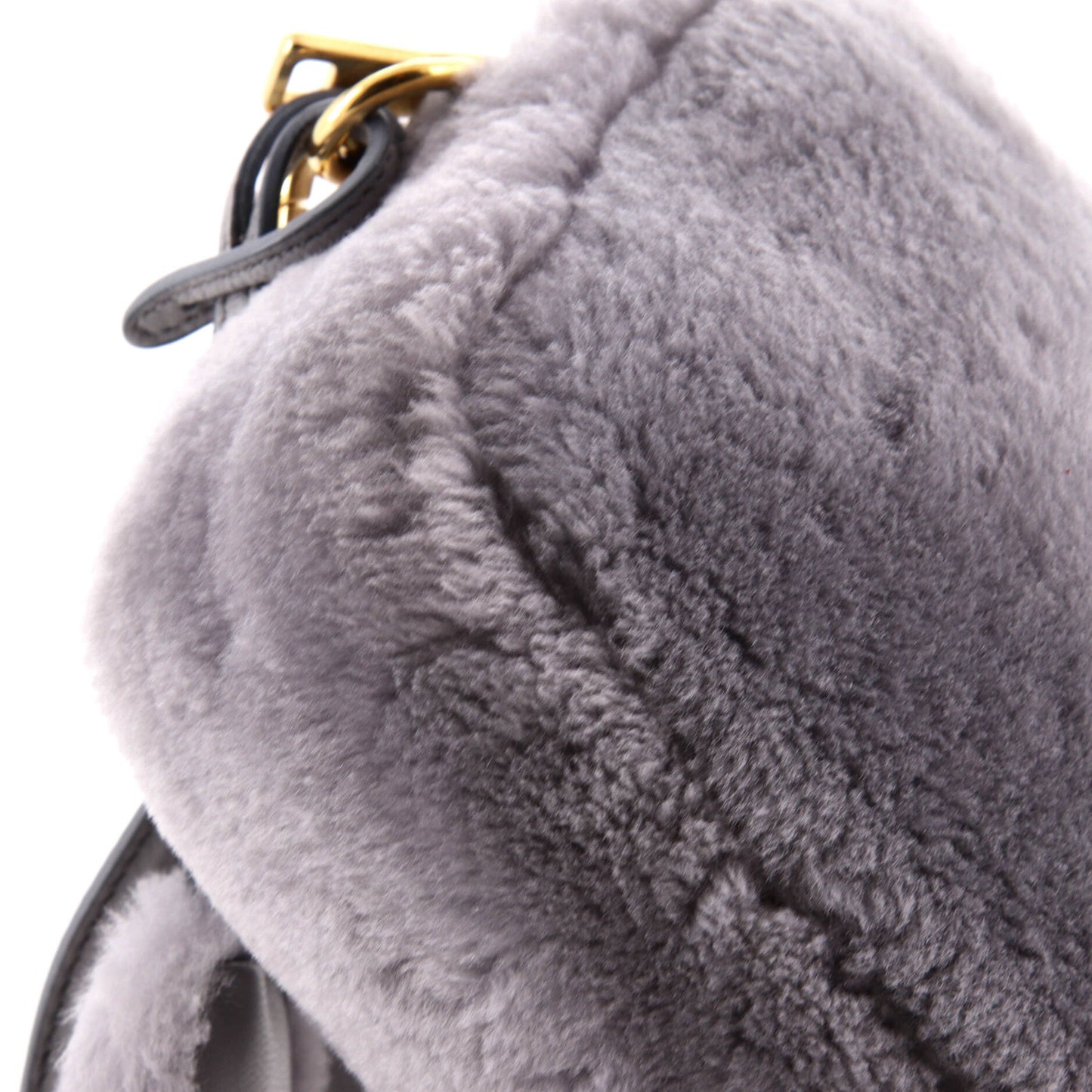 Prada Flou Camera Crossbody Bag Shearling Small