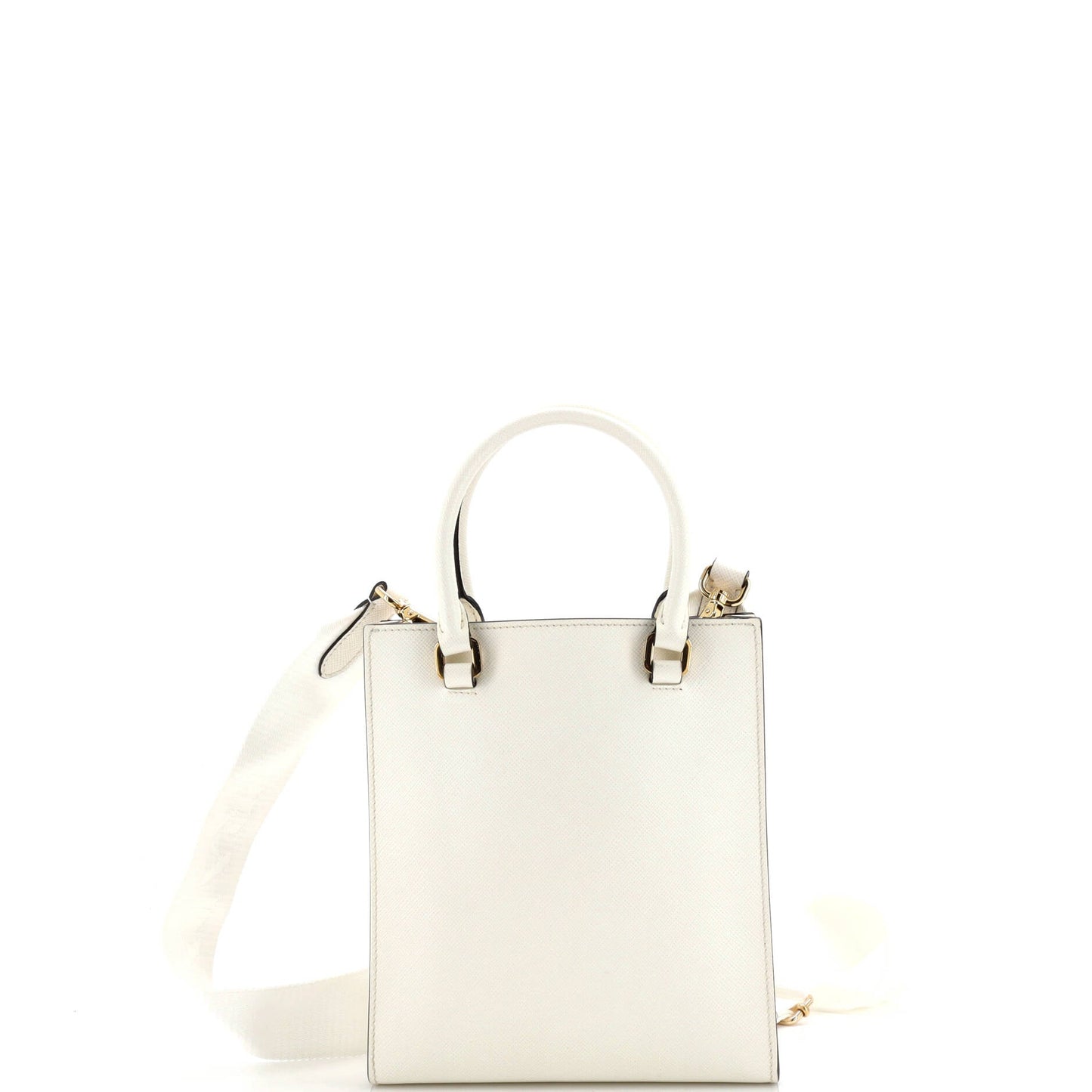 Prada Lux Embossed Logo Tote Saffiano Leather Small