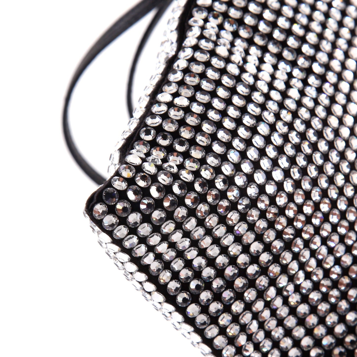 Prada Convertible Open Tote Crystal Embellished Satin Mini
