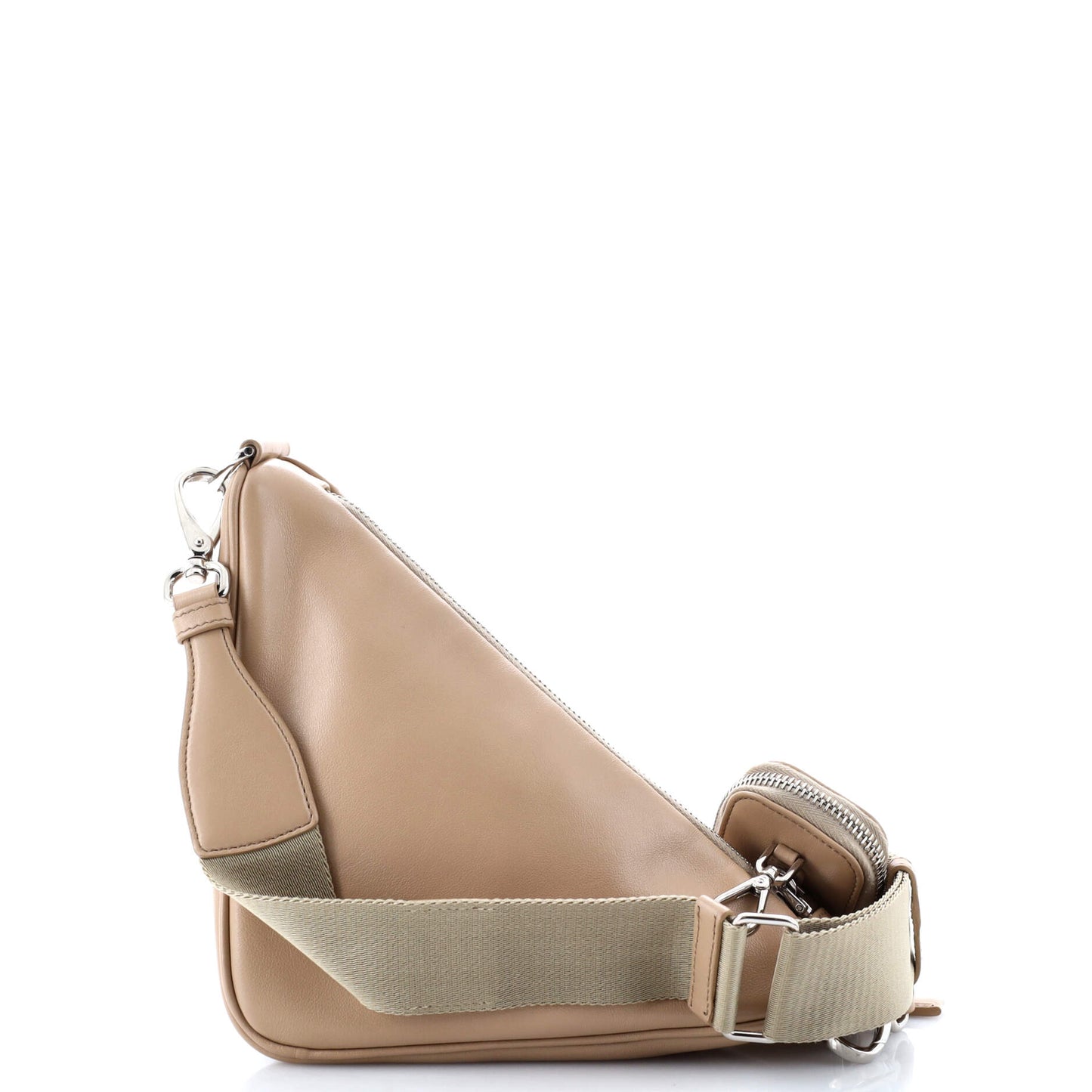 Prada Triangle Logo Zip Crossbody Bag Leather Small