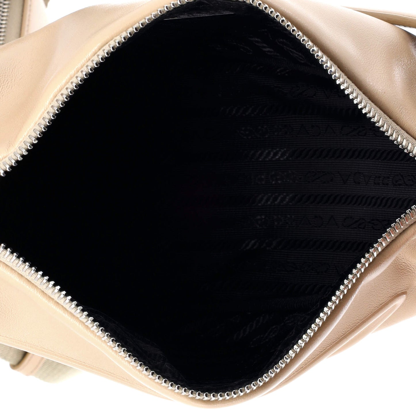 Prada Triangle Logo Zip Crossbody Bag Leather Small