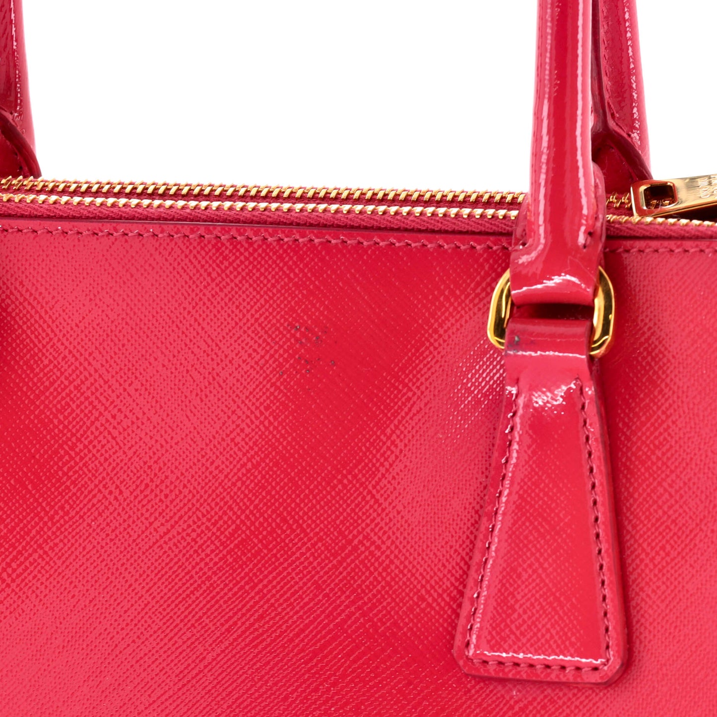 Prada Double Zip Lux Tote Vernice Saffiano Leather Mini