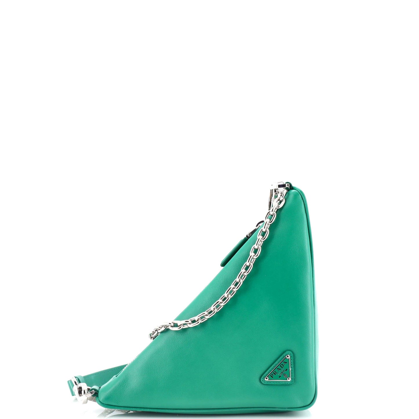 Prada Triangle Logo Zip Crossbody Bag Embossed Grace Lux Small