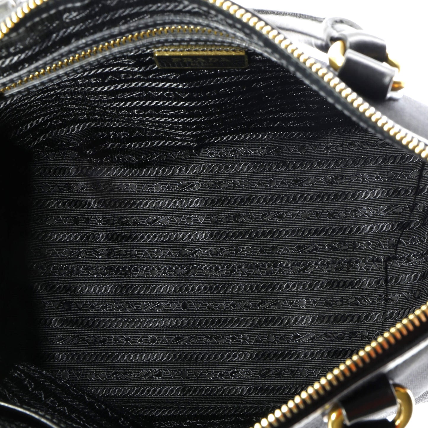 Prada Logo Convertible Zip Tote Canvas with Leather Small
