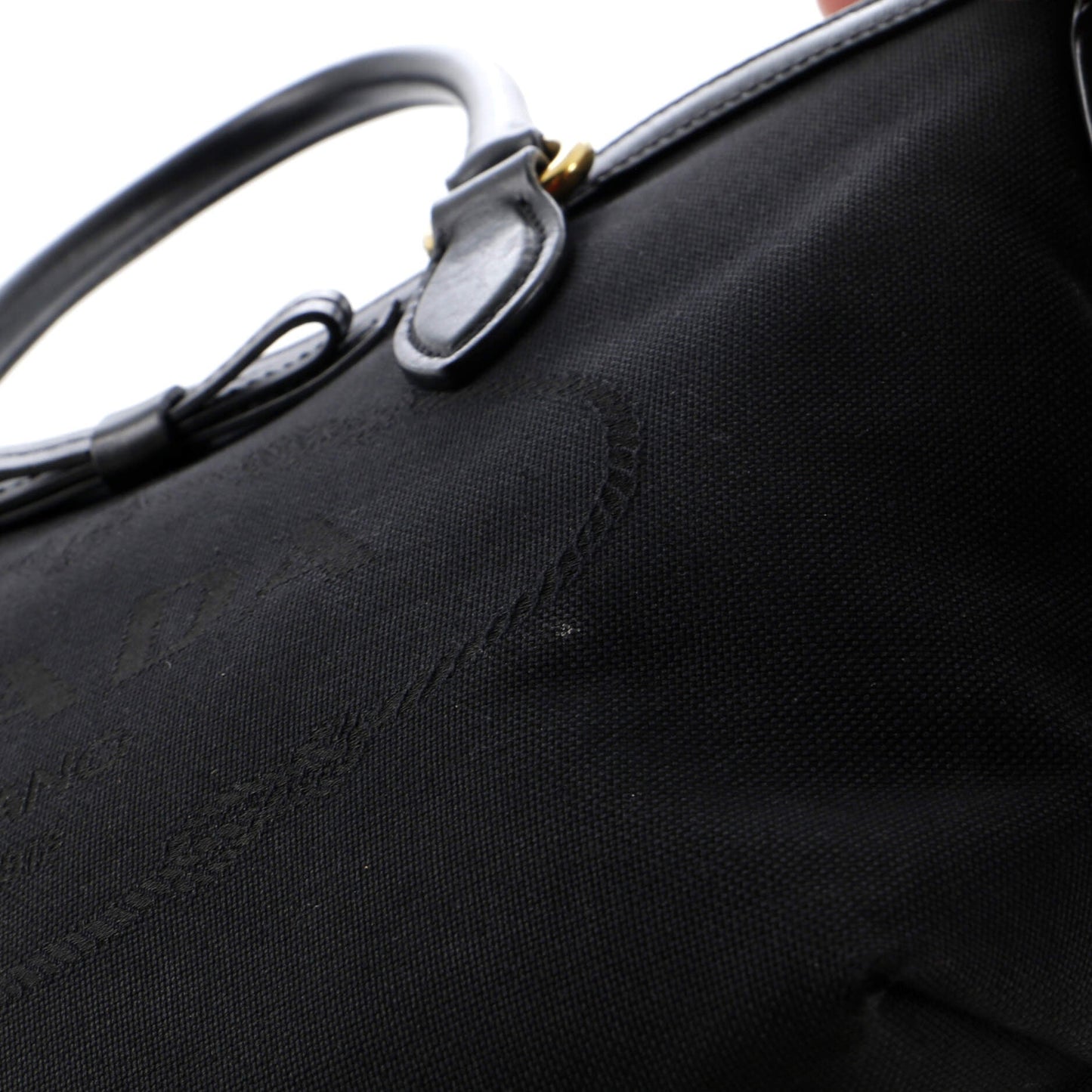 Prada Logo Convertible Zip Tote Canvas with Leather Small
