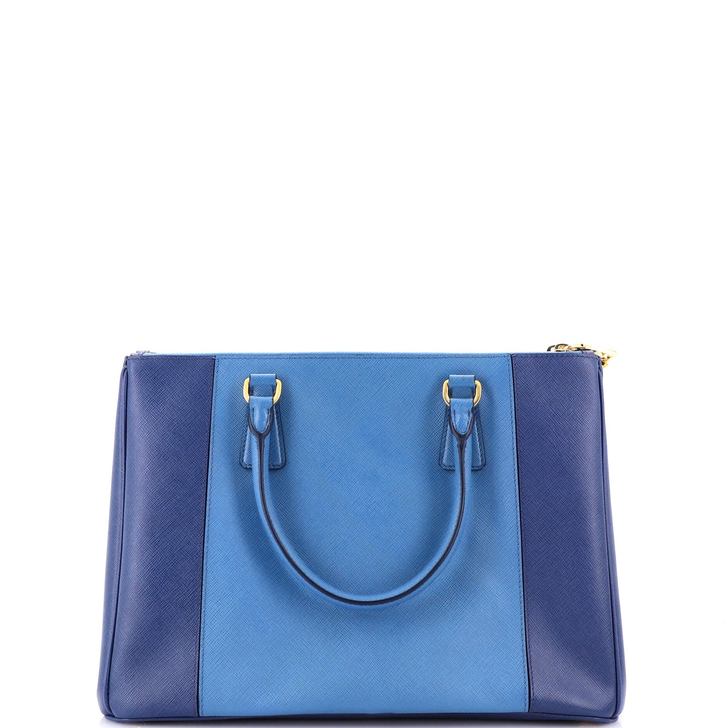Prada Bicolor Double Zip Lux Tote Saffiano Leather Medium