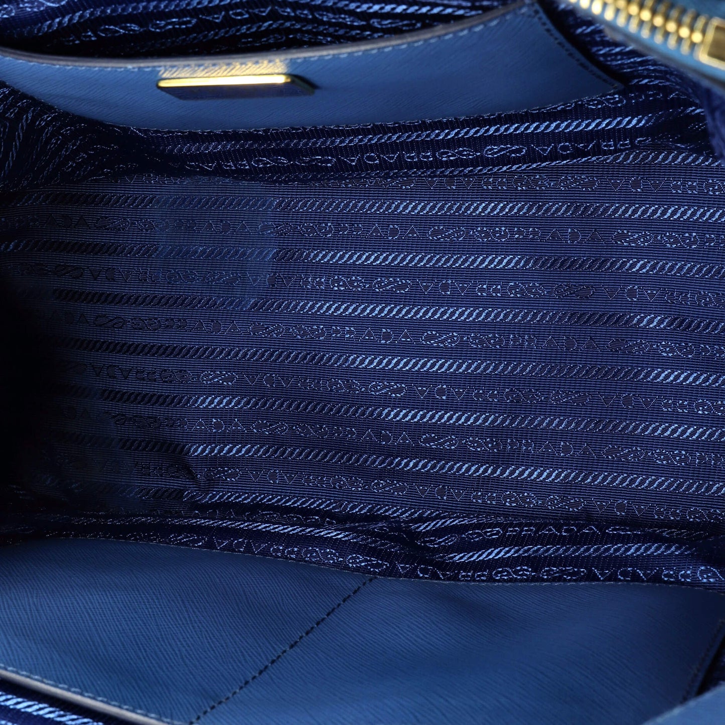 Prada Bicolor Double Zip Lux Tote Saffiano Leather Medium
