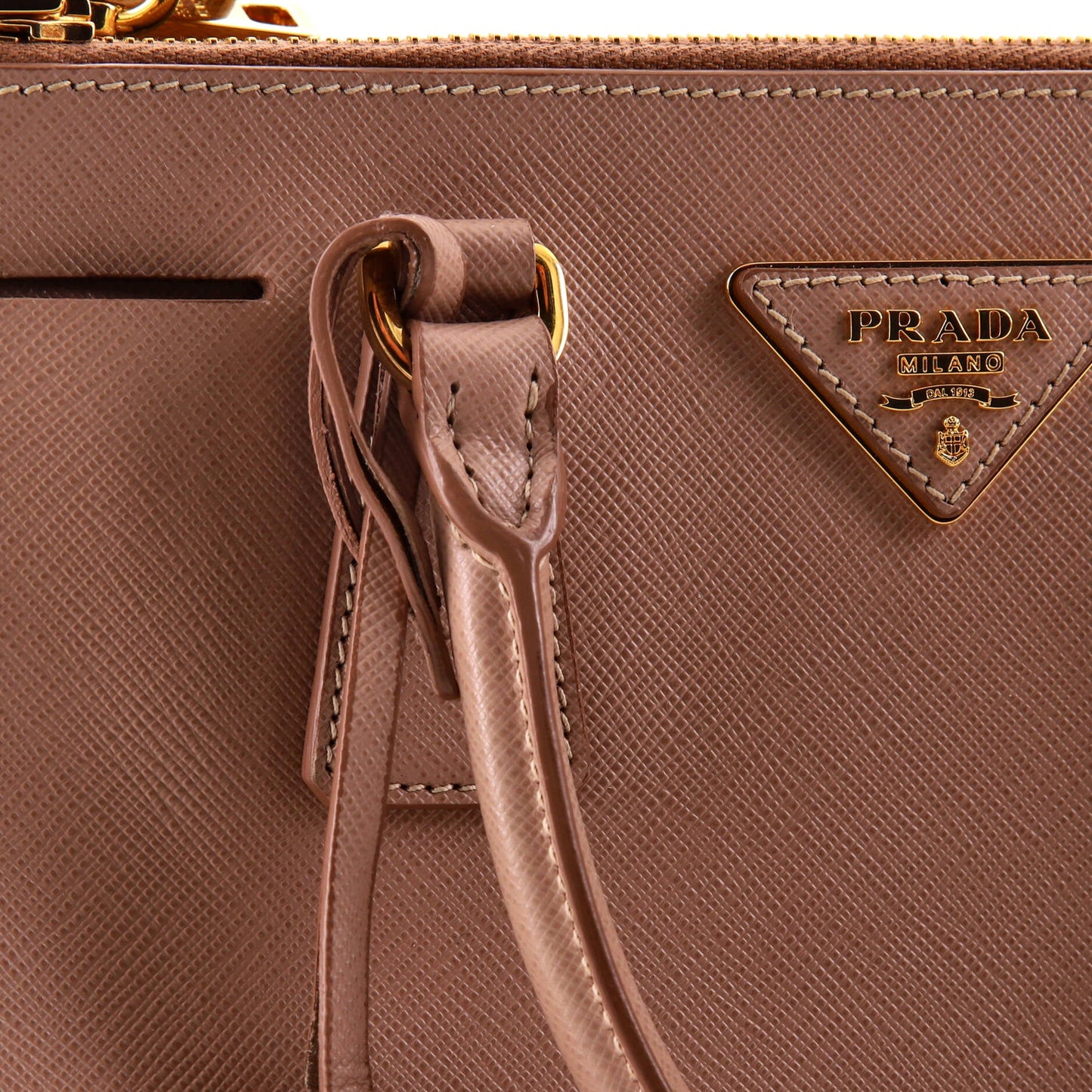Prada Double Zip Lux Tote Saffiano Leather Mini