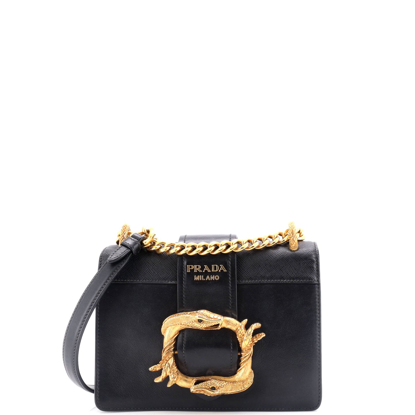 Prada Animalier Cahier Crossbody Bag City Calf and Saffiano Small