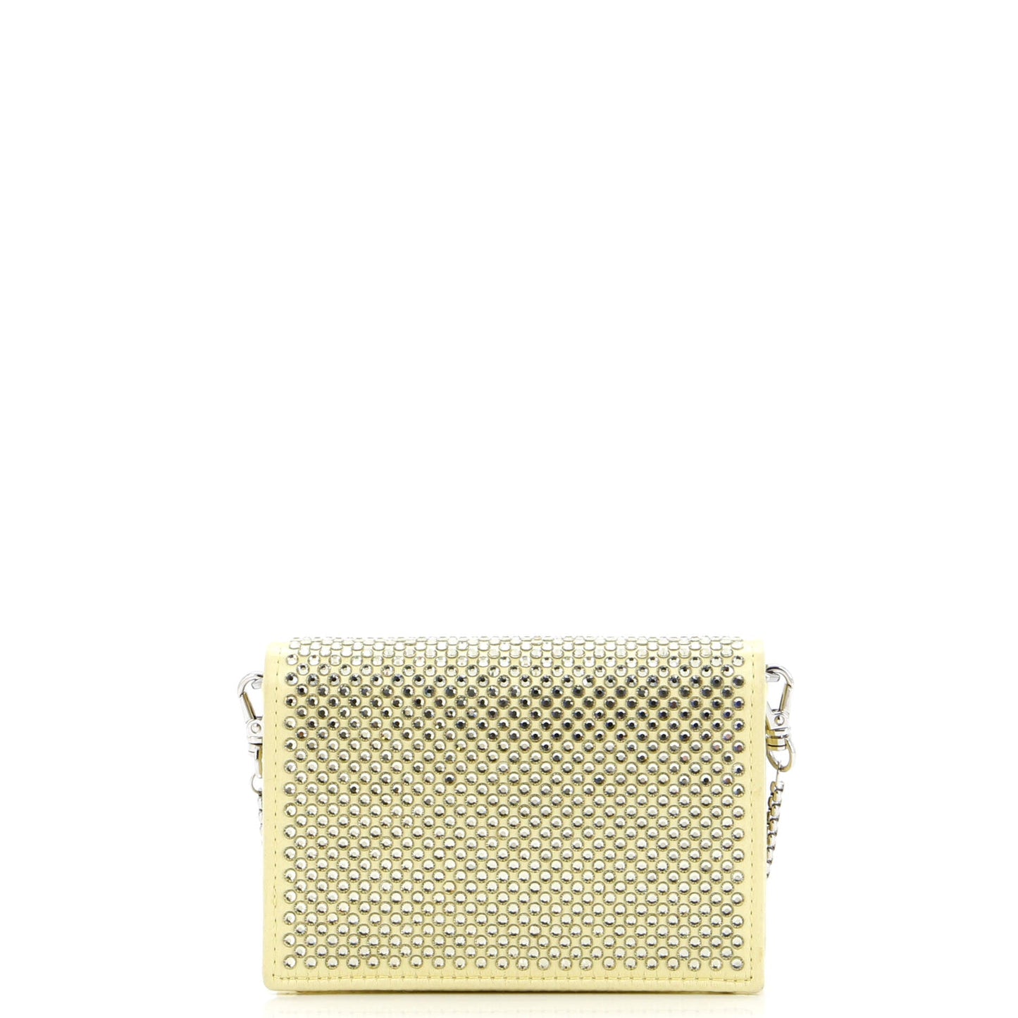 Prada Flap Card Holder with Chain Satin with Crystals