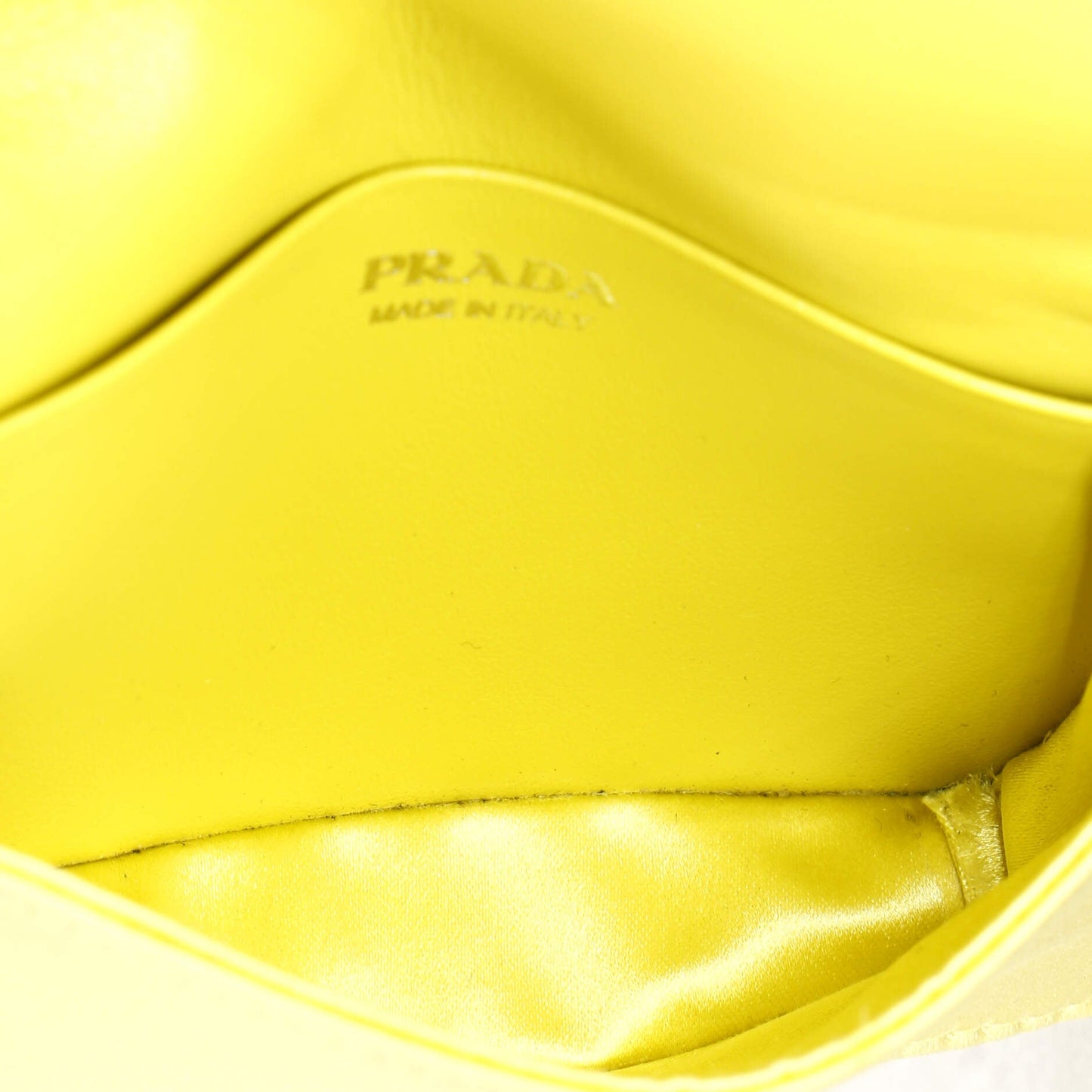 Prada Flap Card Holder with Chain Satin with Crystals