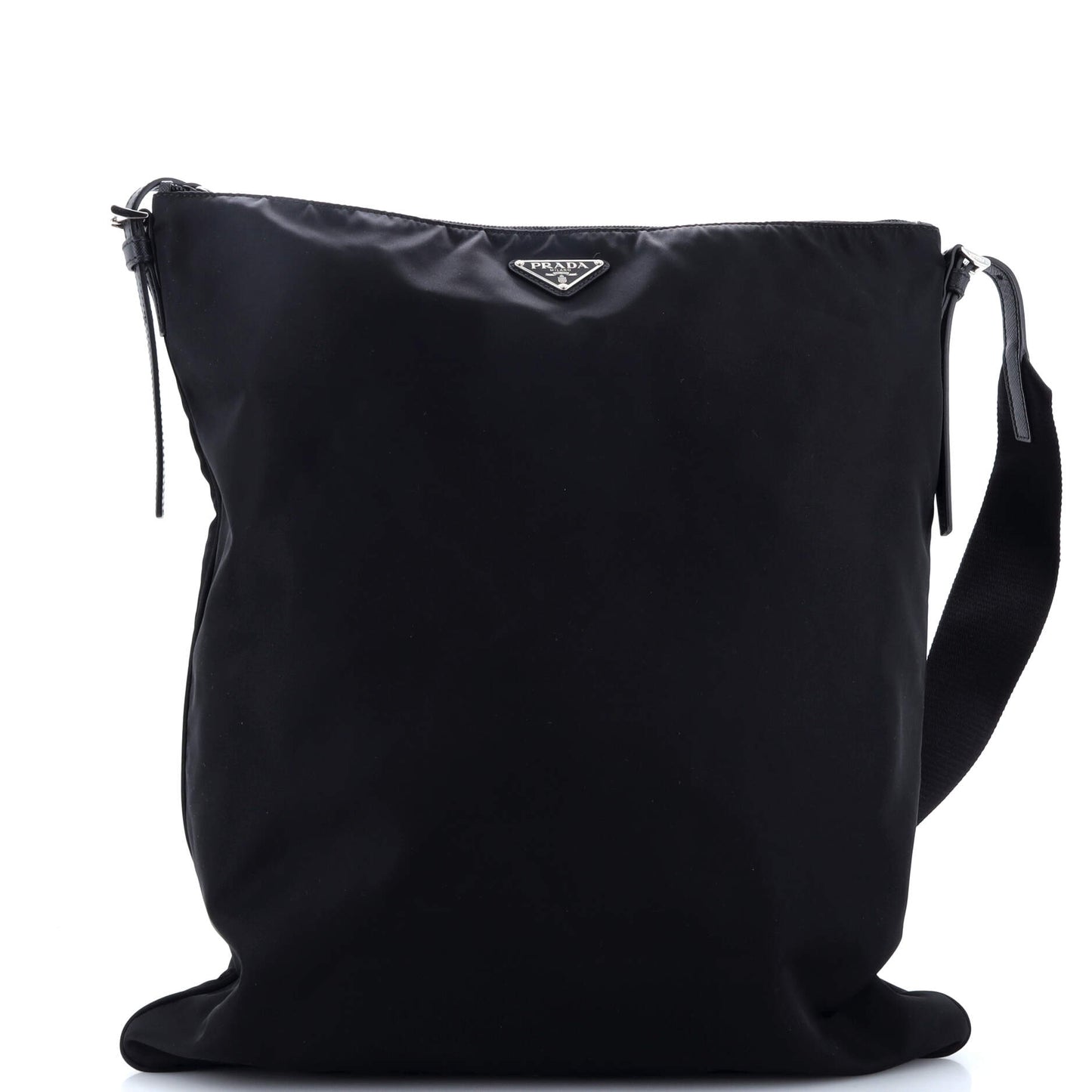 Prada Triangle Logo Plaque Flat Messenger Tessuto Medium