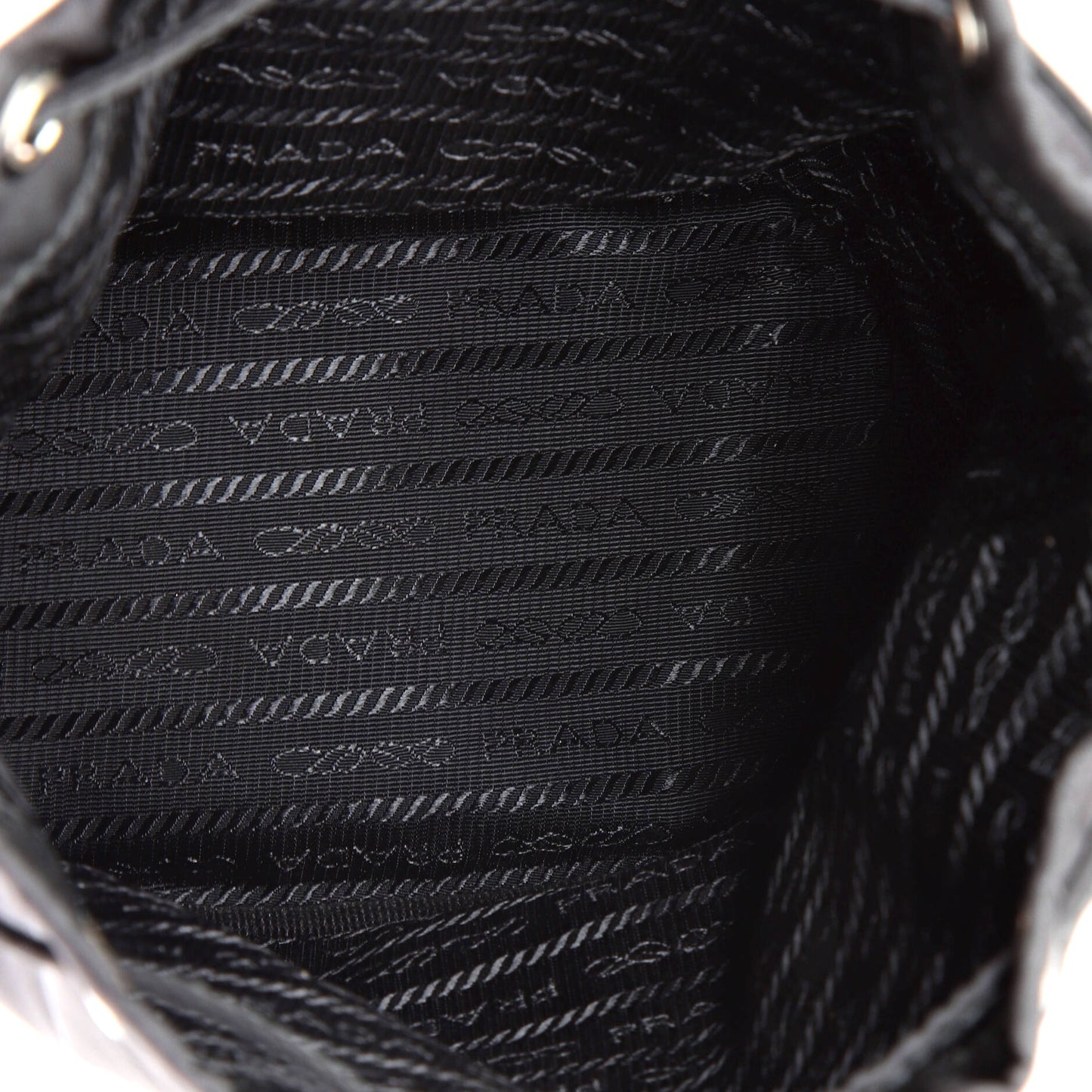 Prada Drawstring Wristlet Bucket Bag Tessuto Small
