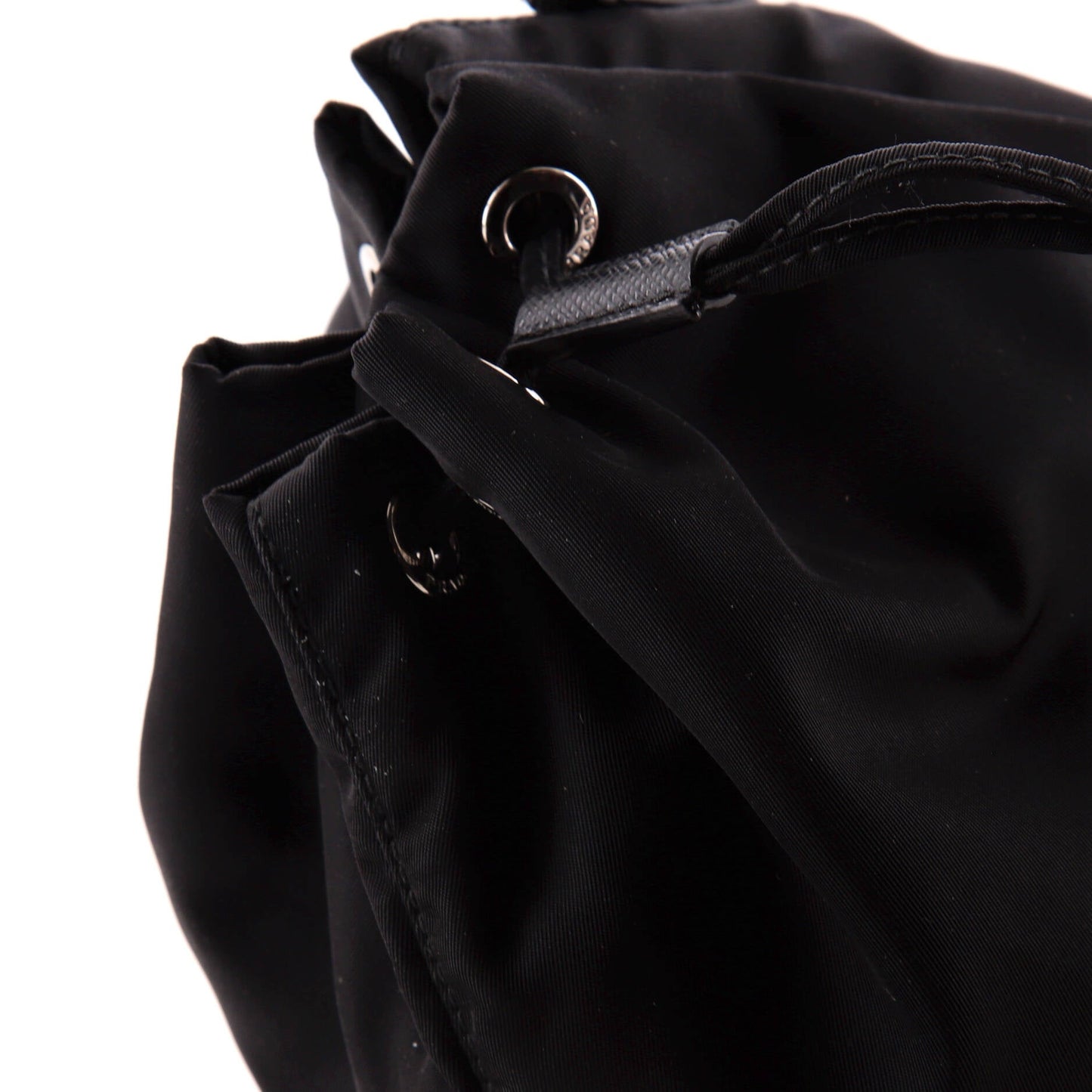 Prada Drawstring Wristlet Bucket Bag Tessuto Small