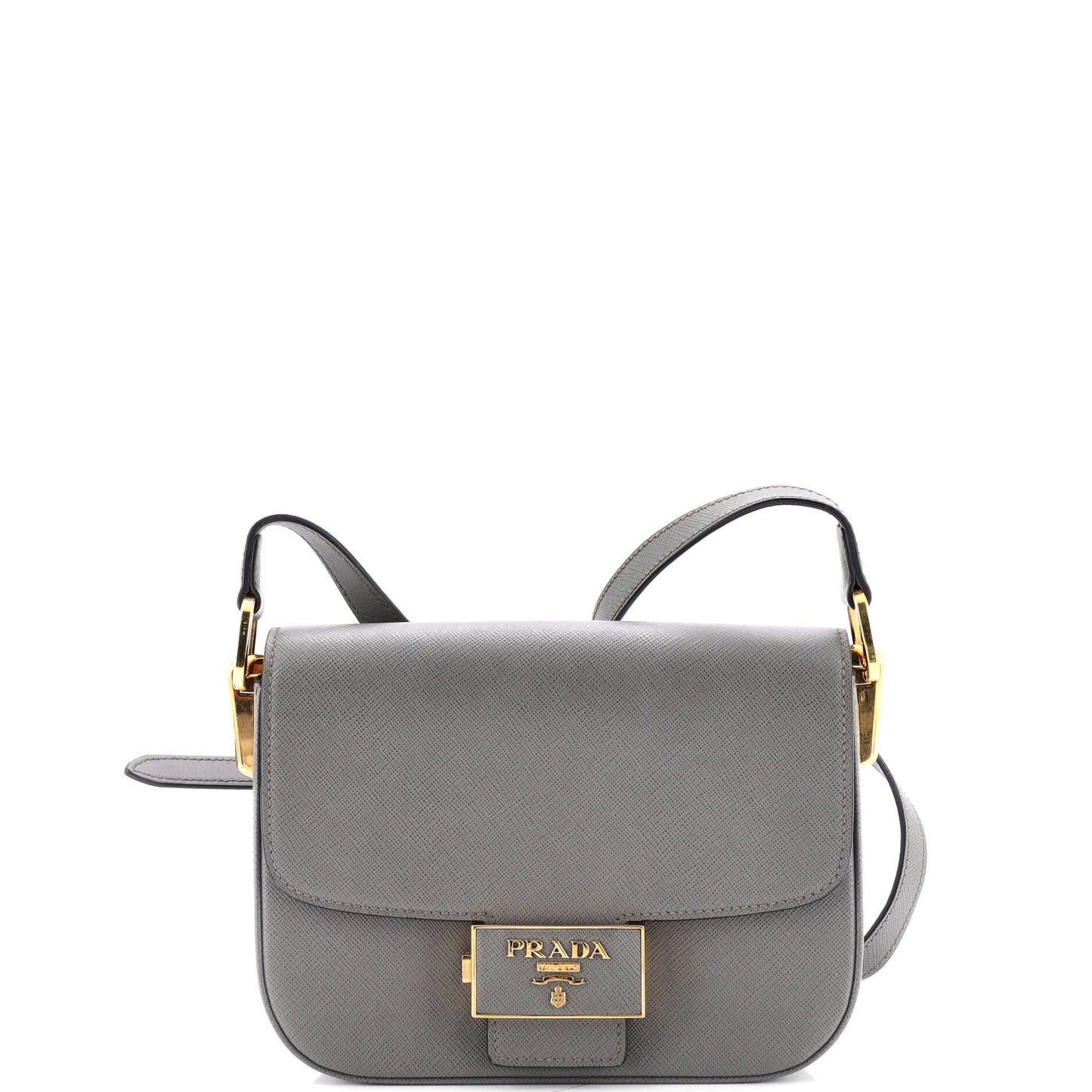 Prada Embleme Flap Bag Saffiano Leather Small