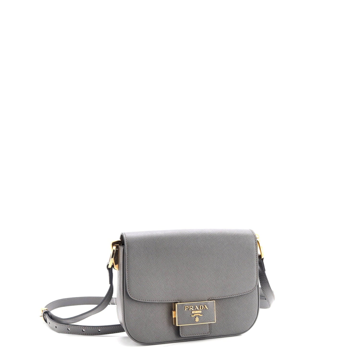 Prada Embleme Flap Bag Saffiano Leather Small