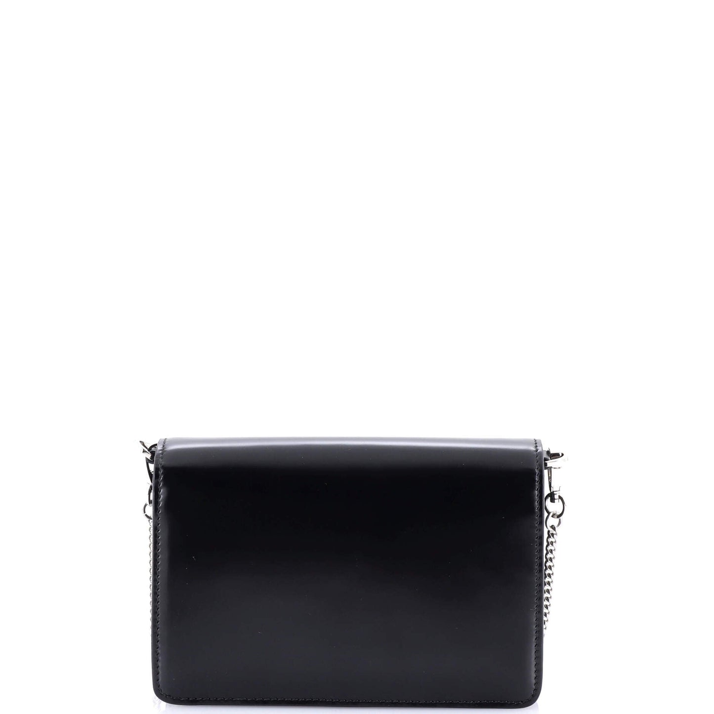 Prada Maxi Triangle Logo Chain Flap Bag Brushed Leather Small