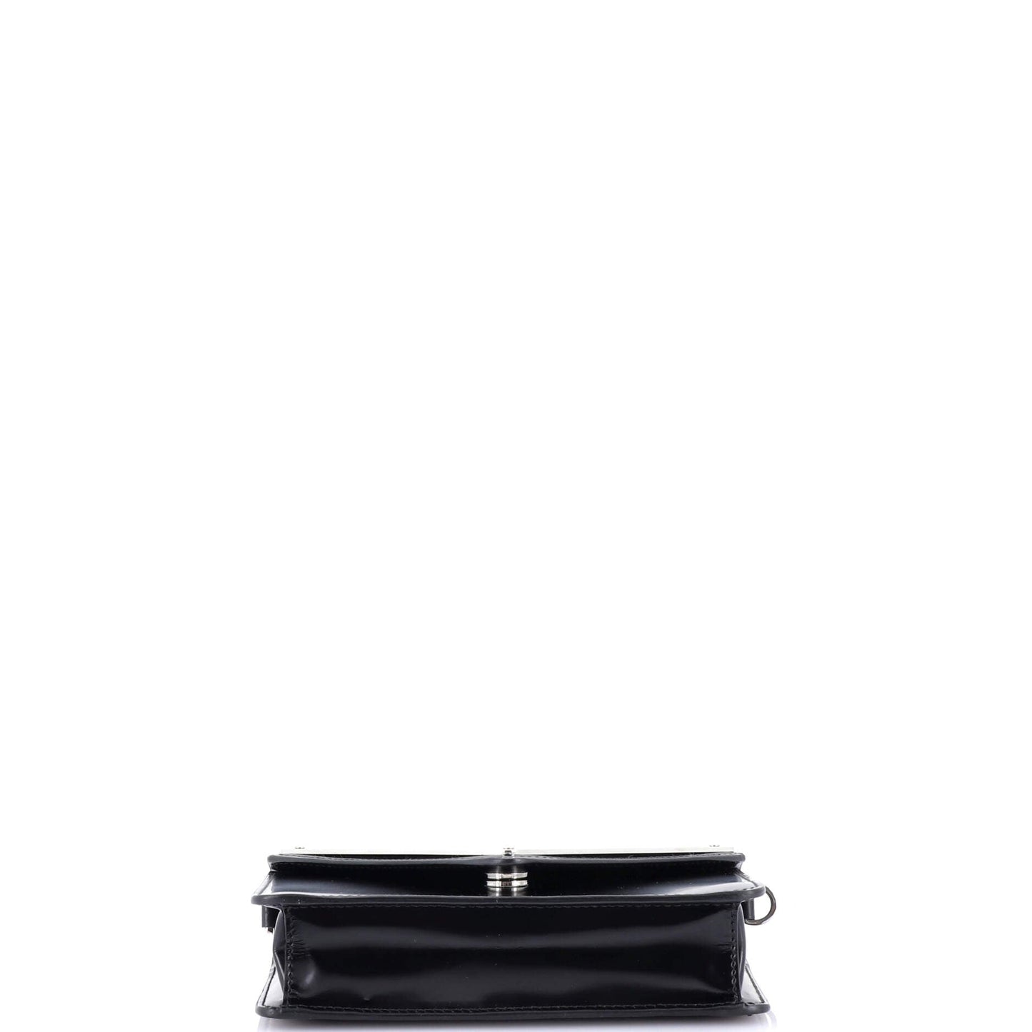 Prada Maxi Triangle Logo Chain Flap Bag Brushed Leather Small