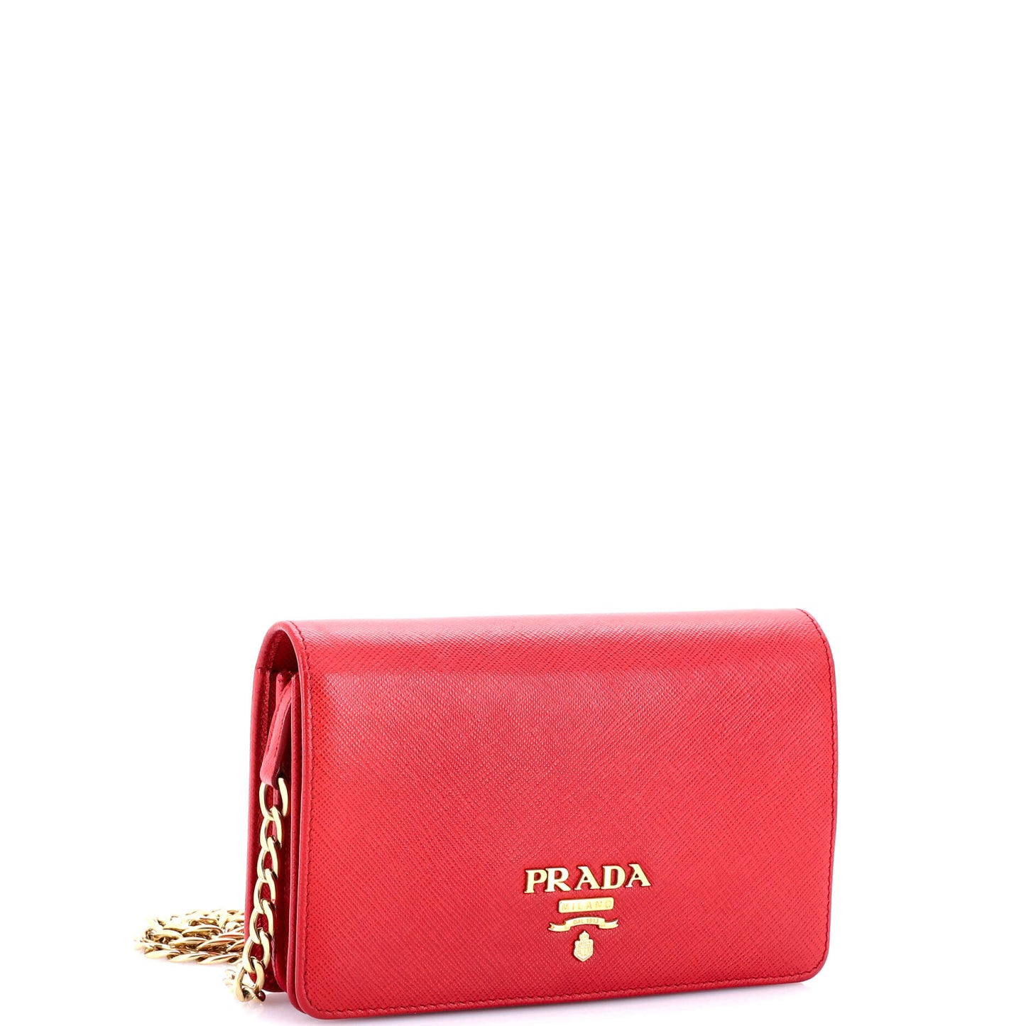 Prada Chain Wallet Crossbody Saffiano Leather