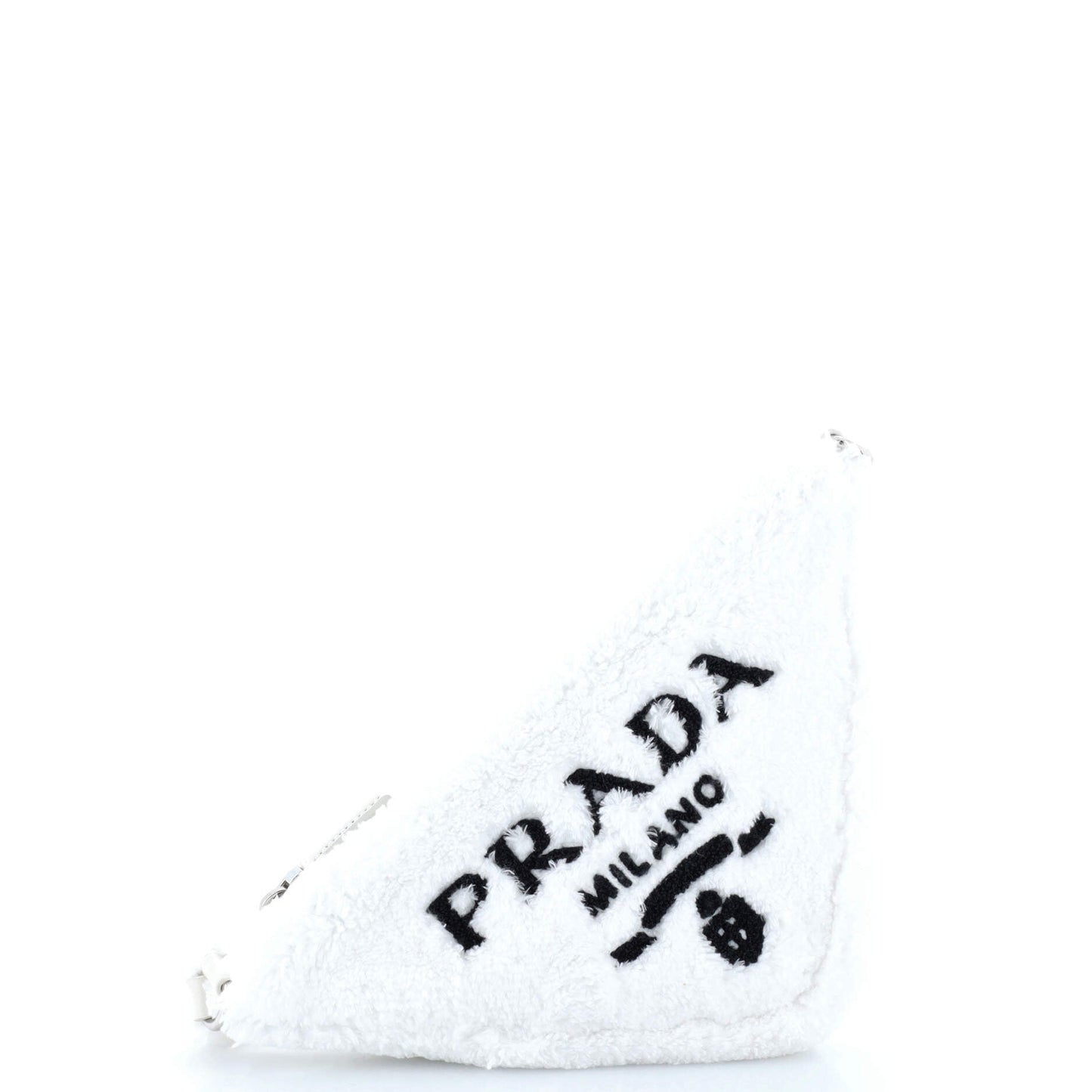Prada Triangle Logo Zip Crossbody Bag Terry Cloth Small