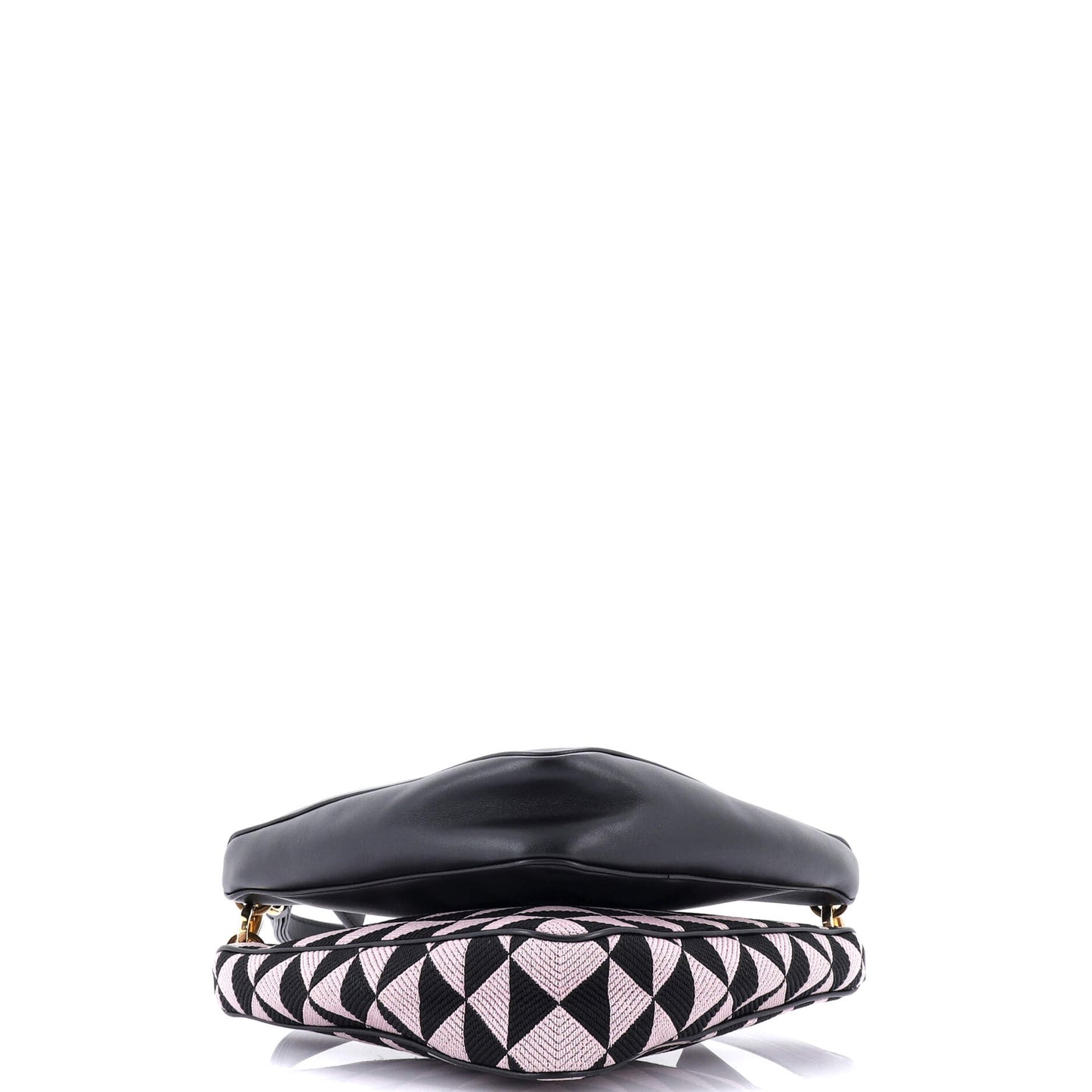 Prada Double Symbole Triangle Bag Leather and Jacquard Mini