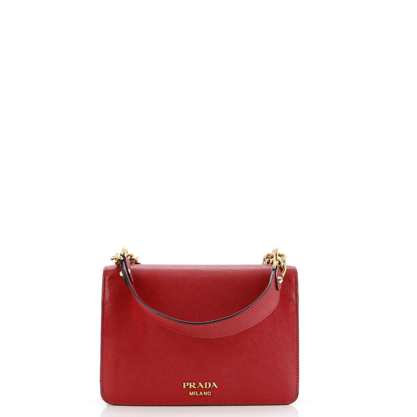 Prada Flip Lock Chain Shoulder Bag Saffiano Leather Small