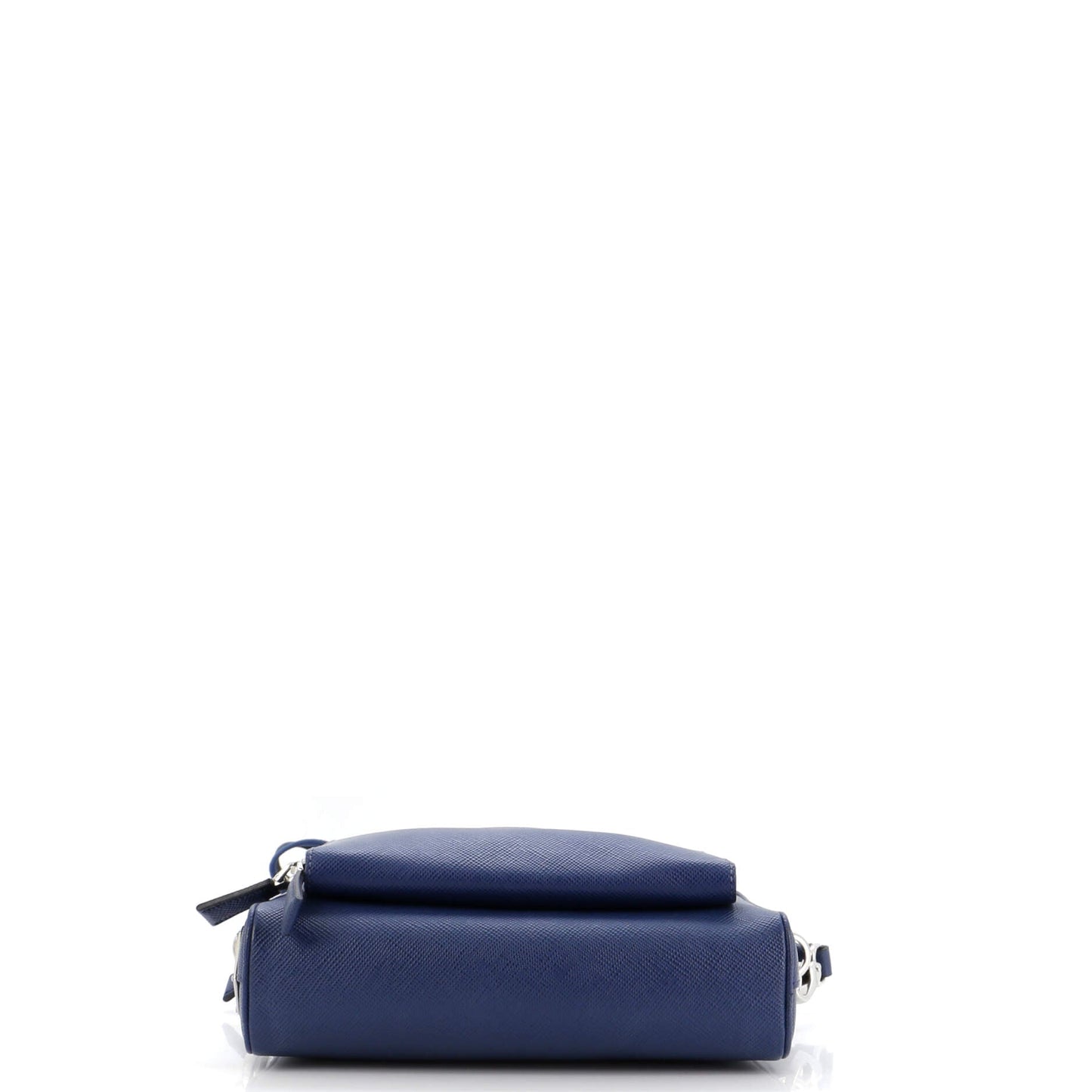 Prada Triangle Logo Messenger Bag Embossed Saffiano Leather Small