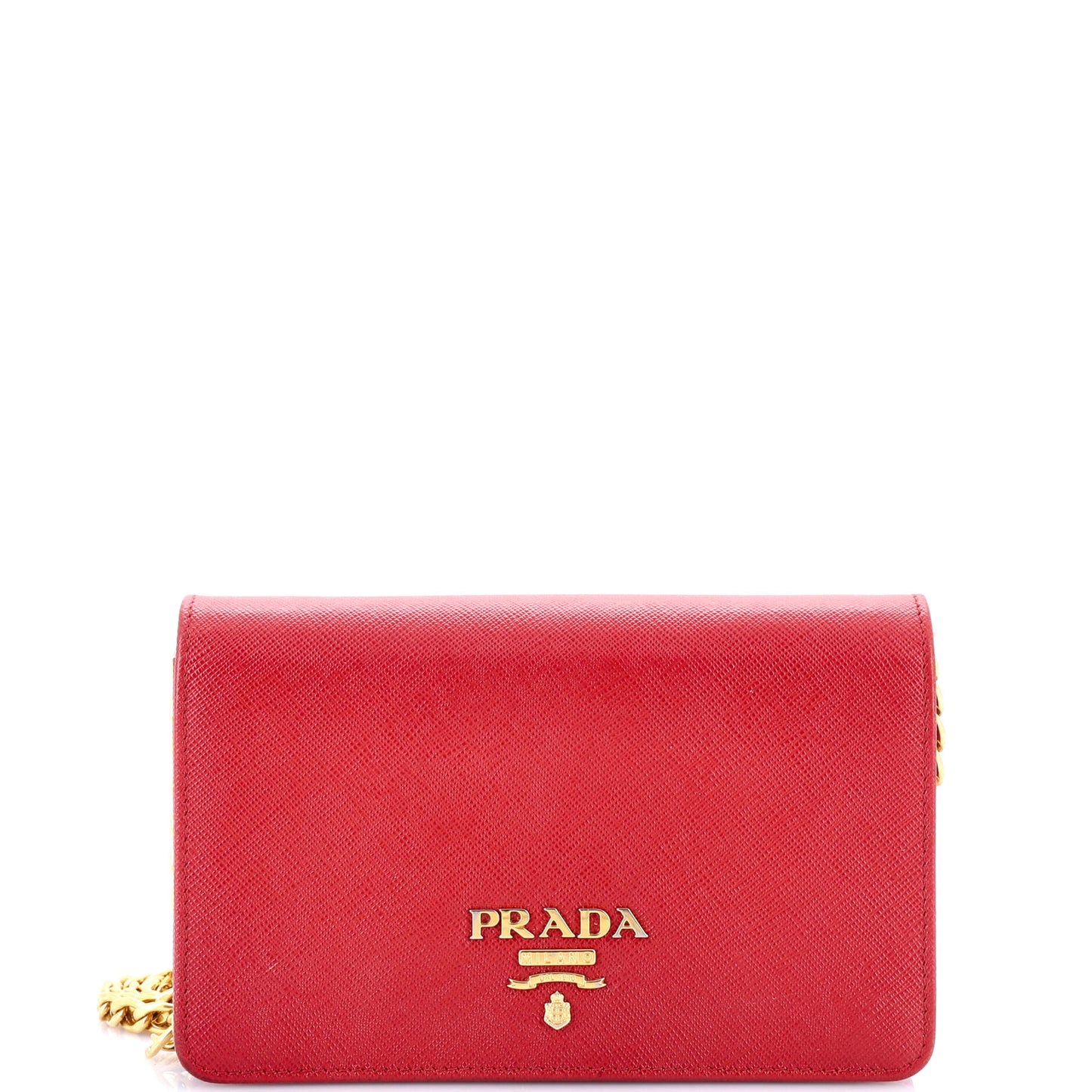 Prada Chain Wallet Crossbody Saffiano Leather