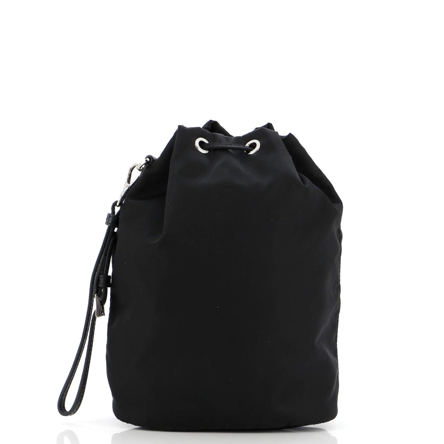 Prada Drawstring Wristlet Bucket Bag Tessuto Small
