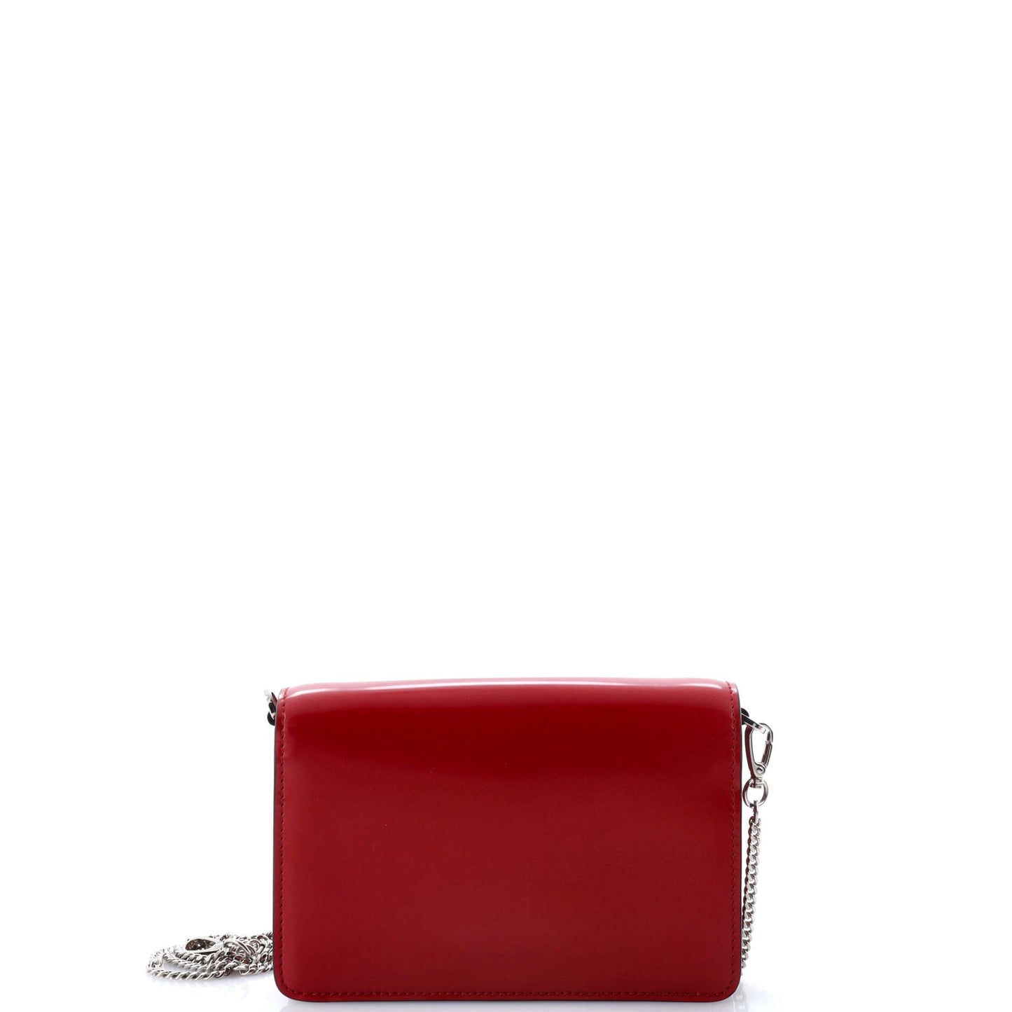 Prada Maxi Triangle Logo Chain Flap Bag Brushed Leather Small