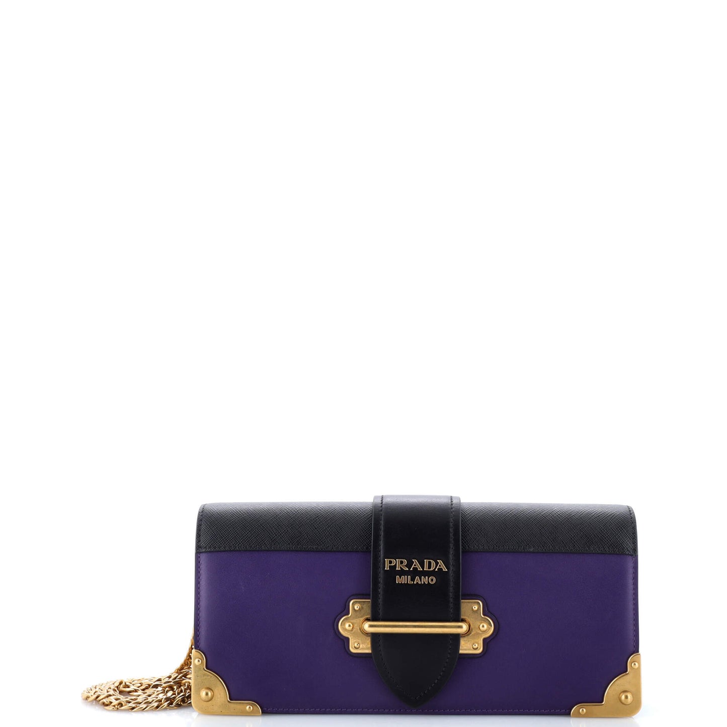 Prada Cahier Chain Clutch City Calf and Saffiano