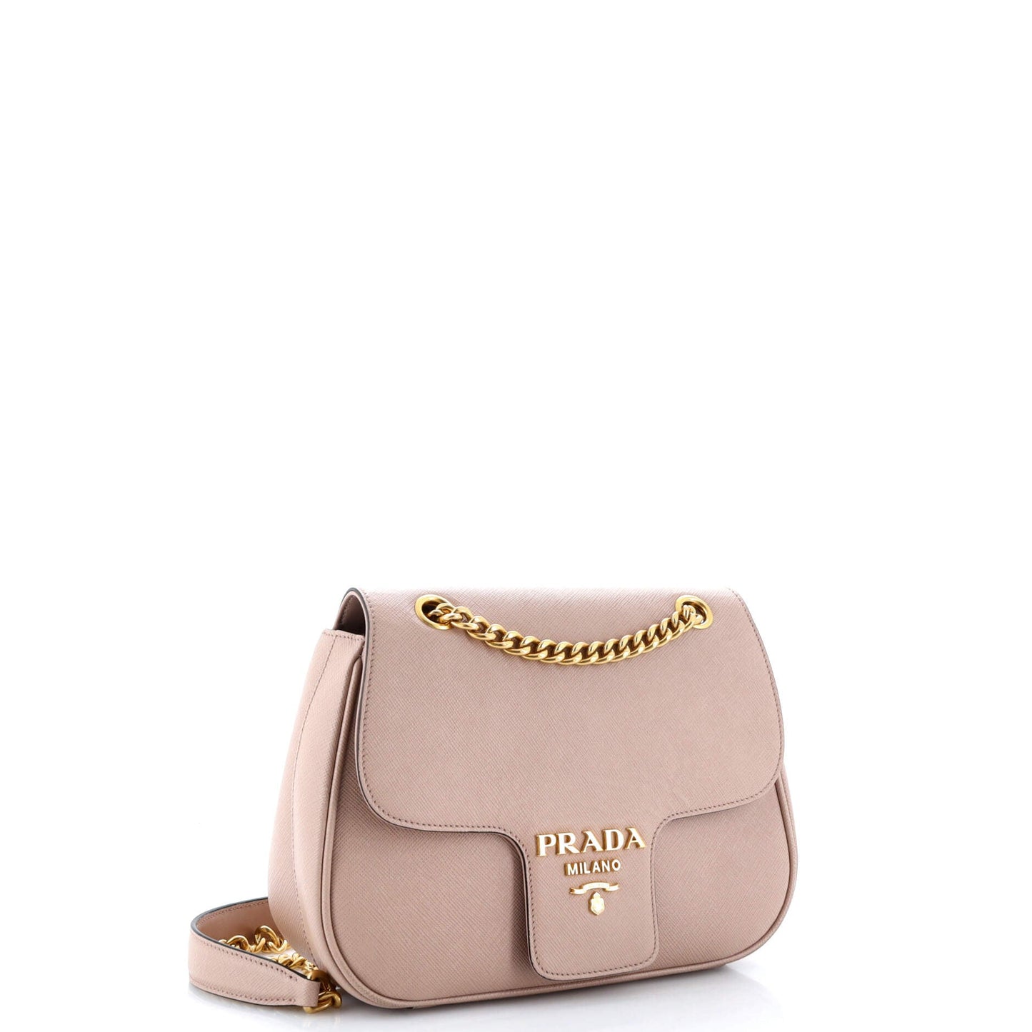 Prada Pattina Flap Shoulder Bag Saffiano Leather Small