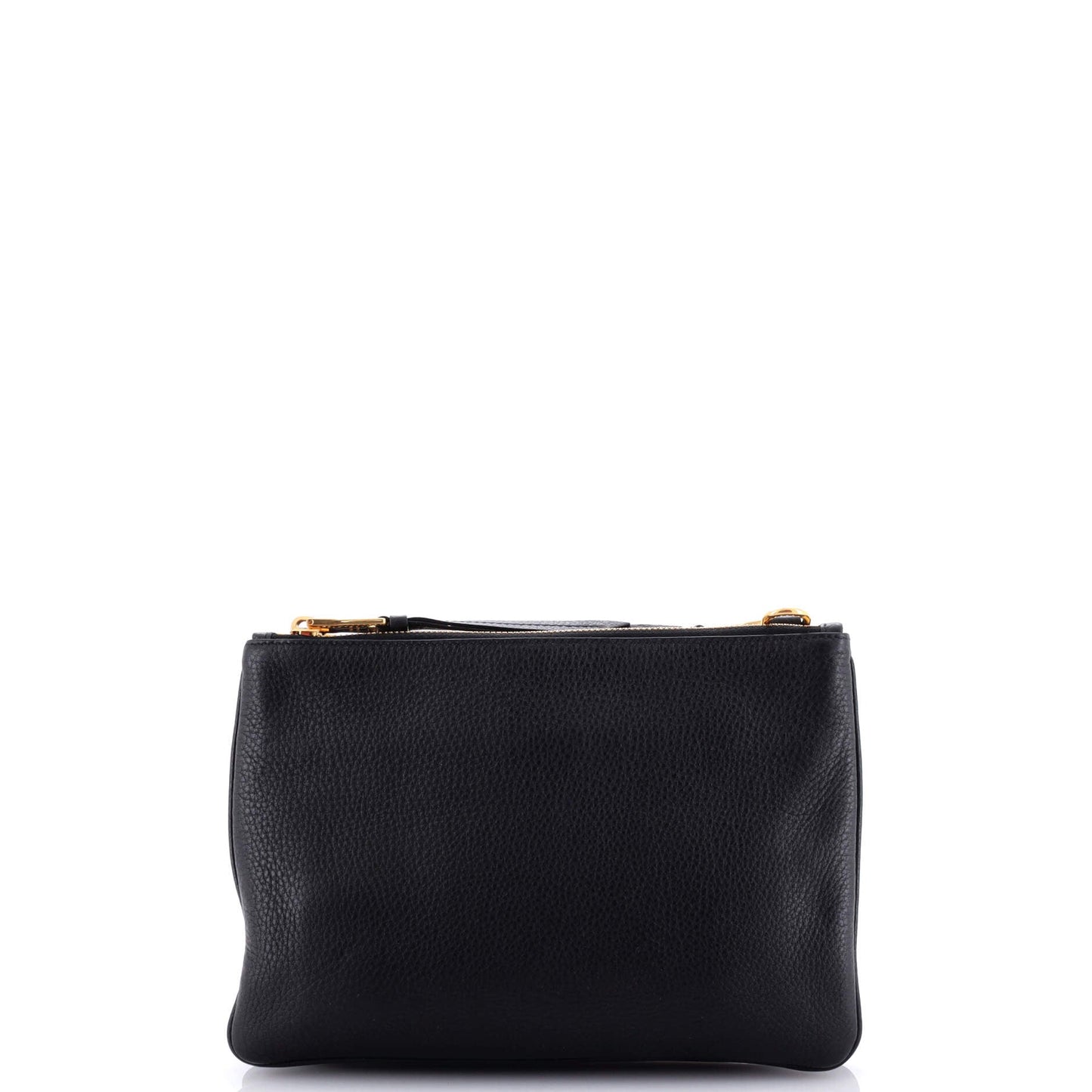 Prada Dual Strap Double Zip Crossbody Bag Vitello Daino Small