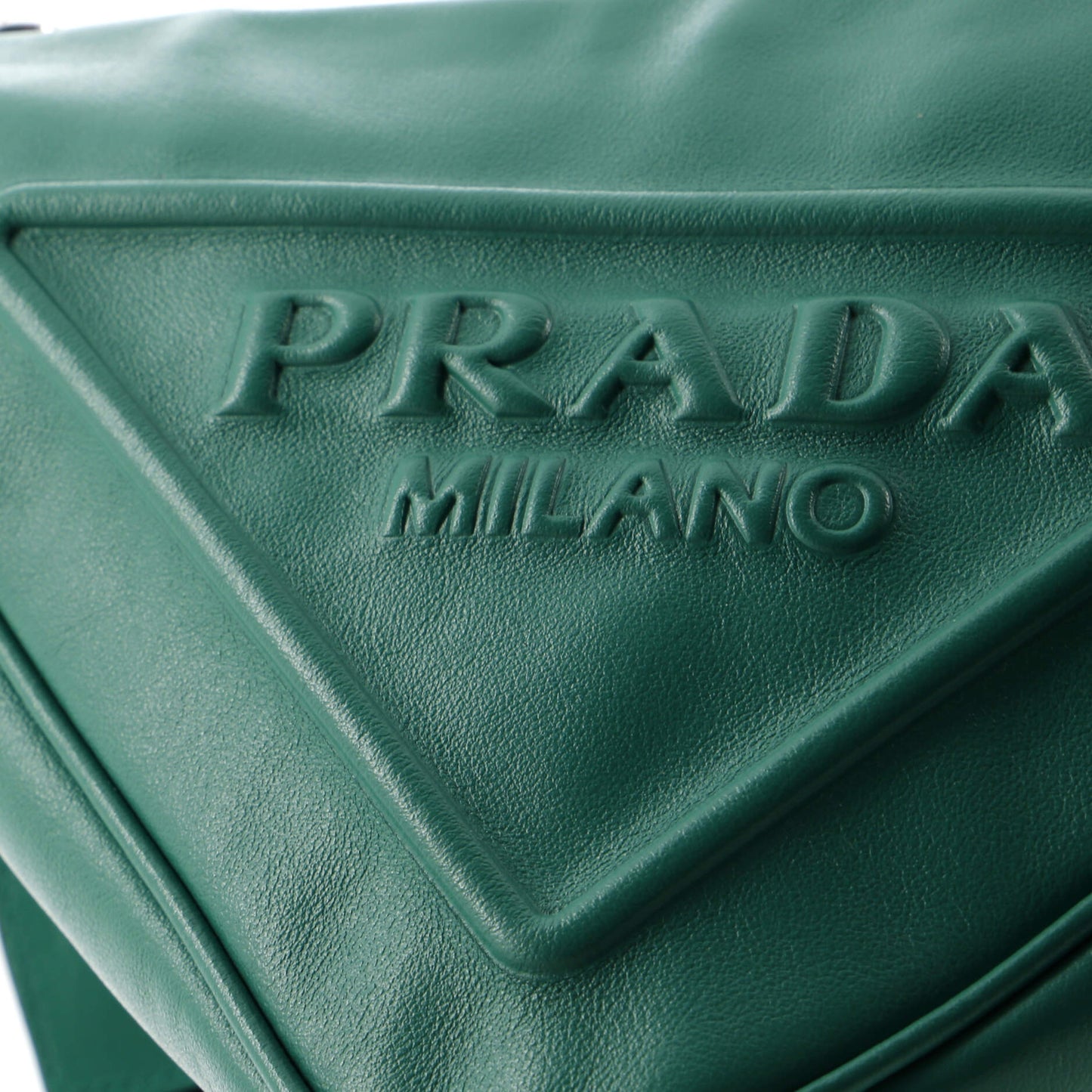 Prada Triangle Logo Zip Crossbody Bag Leather Small