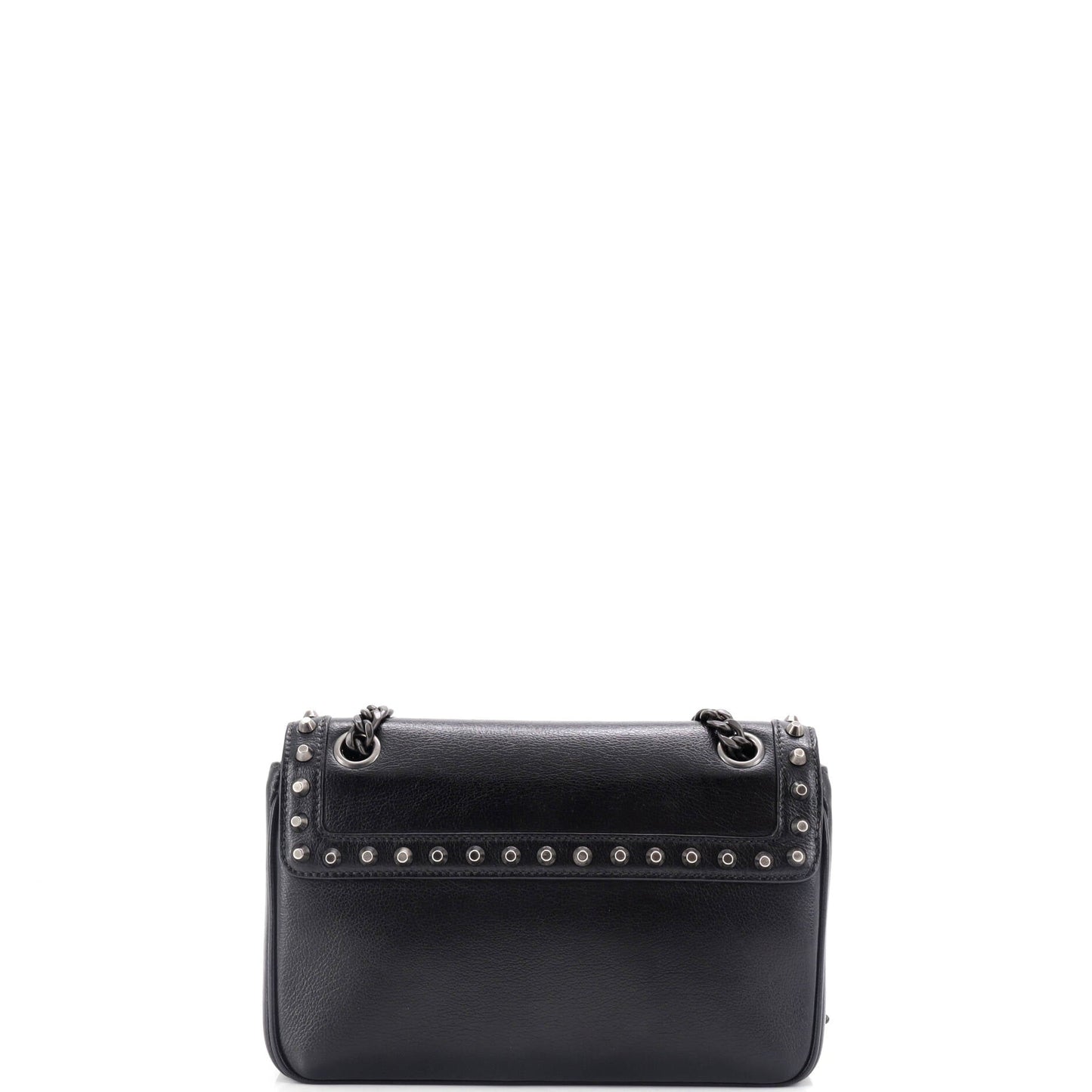 Prada Chain Flap Bag Studded Glazed Calfskin Medium