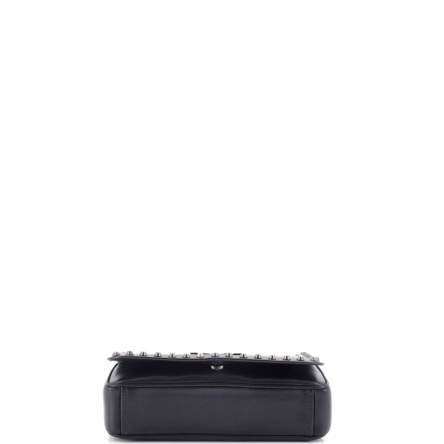 Prada Chain Flap Bag Studded Glazed Calfskin Medium