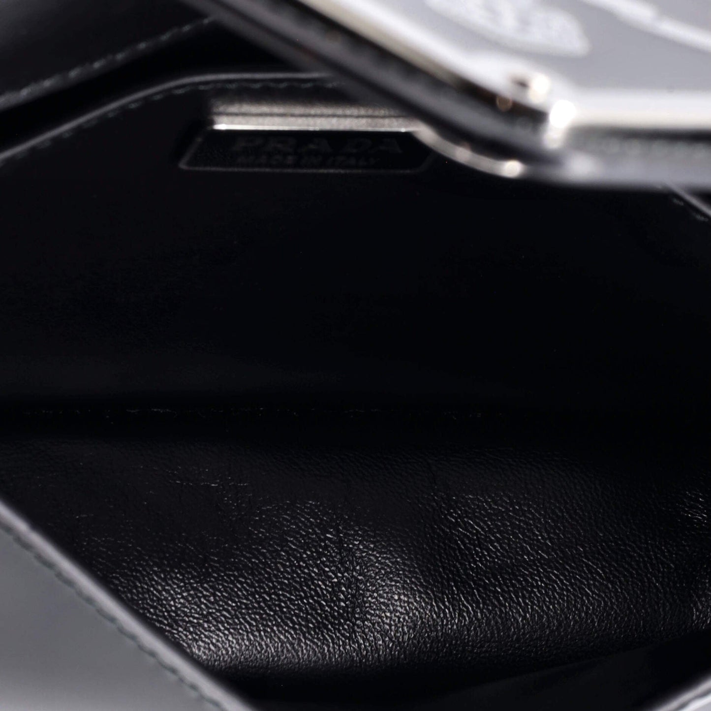 Prada Maxi Triangle Logo Chain Flap Bag Brushed Leather Small