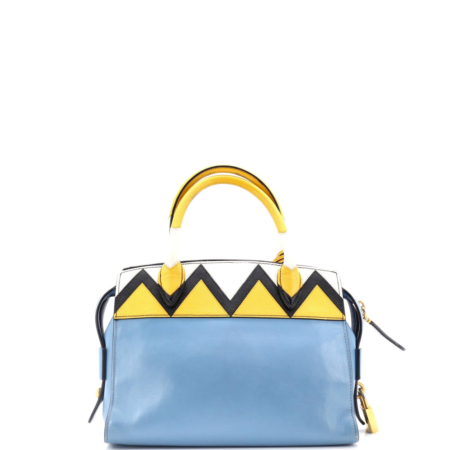 Prada Esplanade Tote City Calf and Greca Saffiano Medium