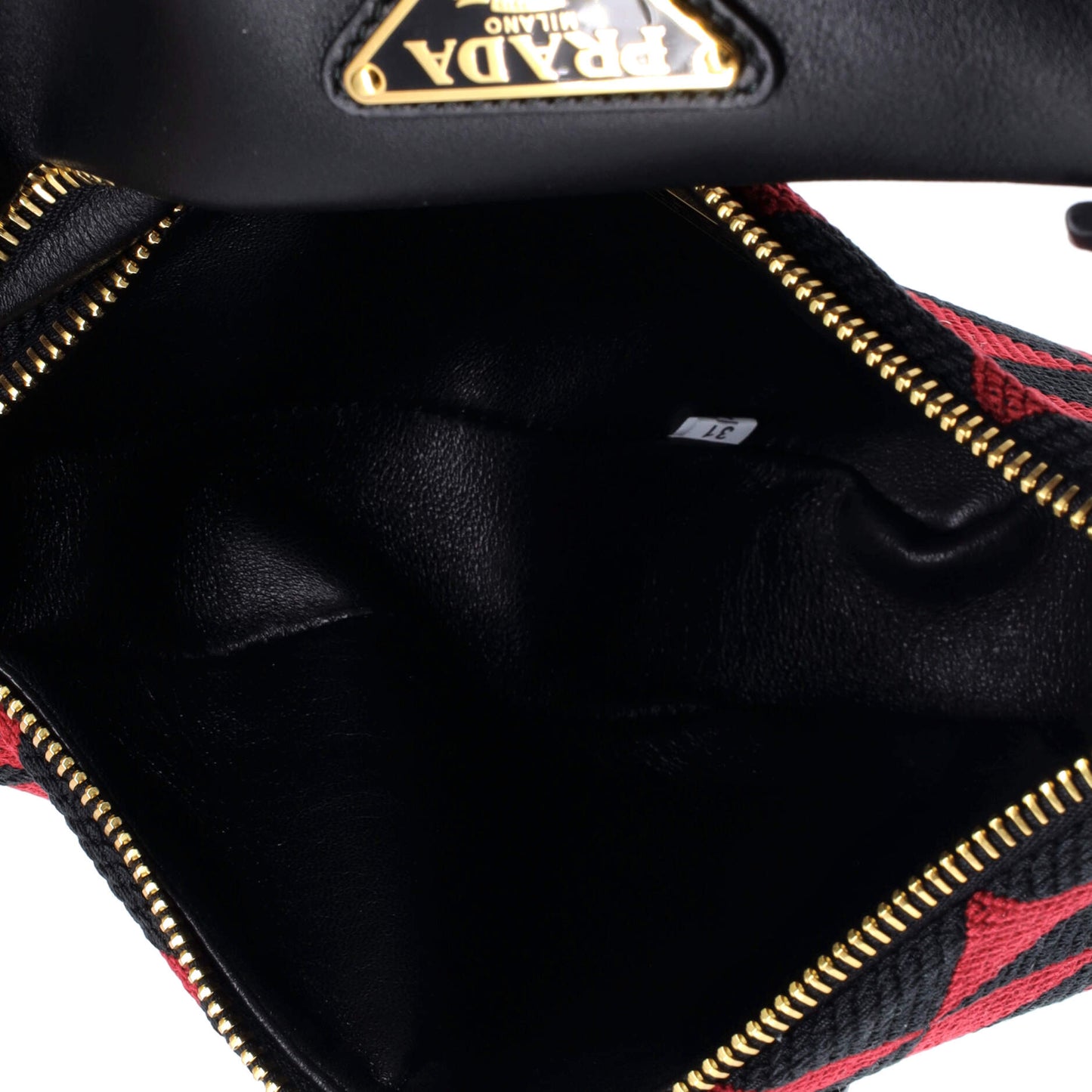 Prada Double Symbole Triangle Bag Leather and Jacquard Mini
