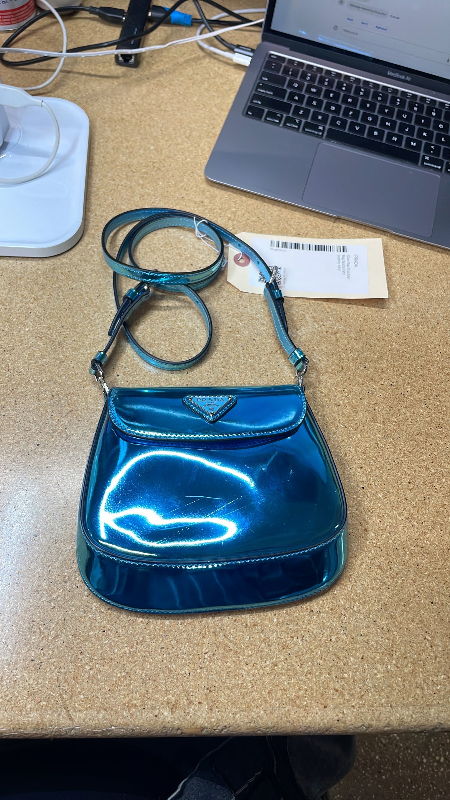 Prada Cleo Flap Shoulder Bag Spazzolato Leather Mini