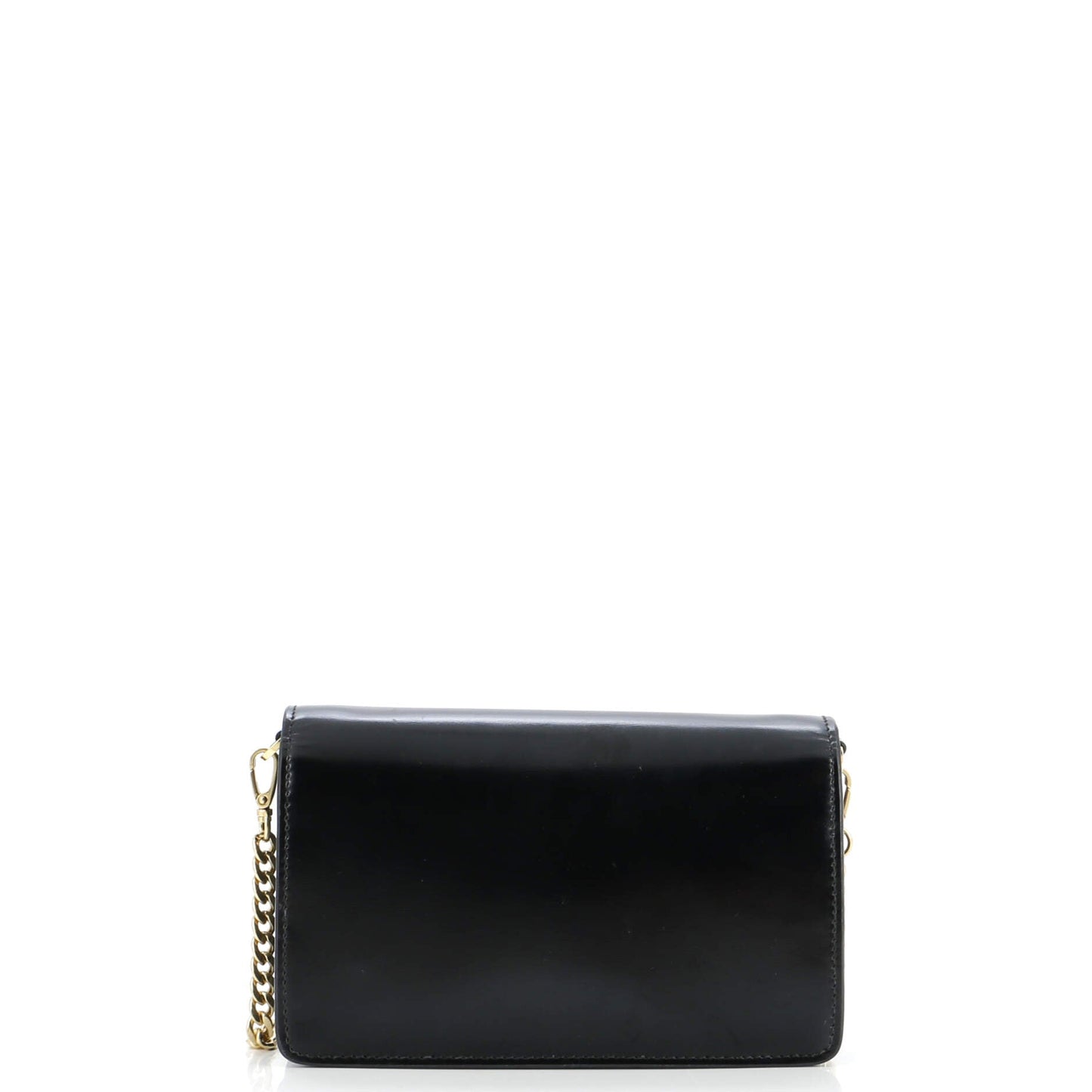 Prada Triangle Logo Plaque Envelope Chain Shoulder Bag Saffiano Leather