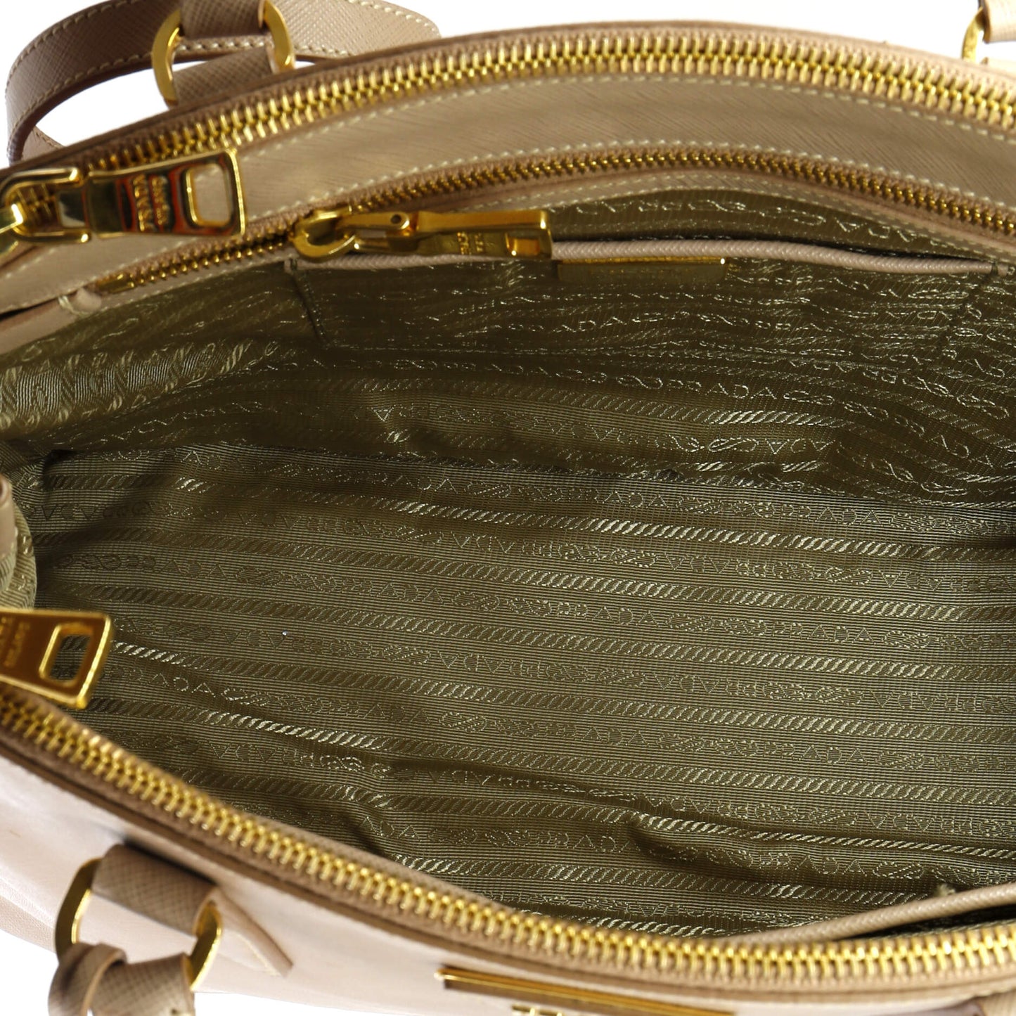 Prada Double Zip Lux Tote Saffiano Leather Medium