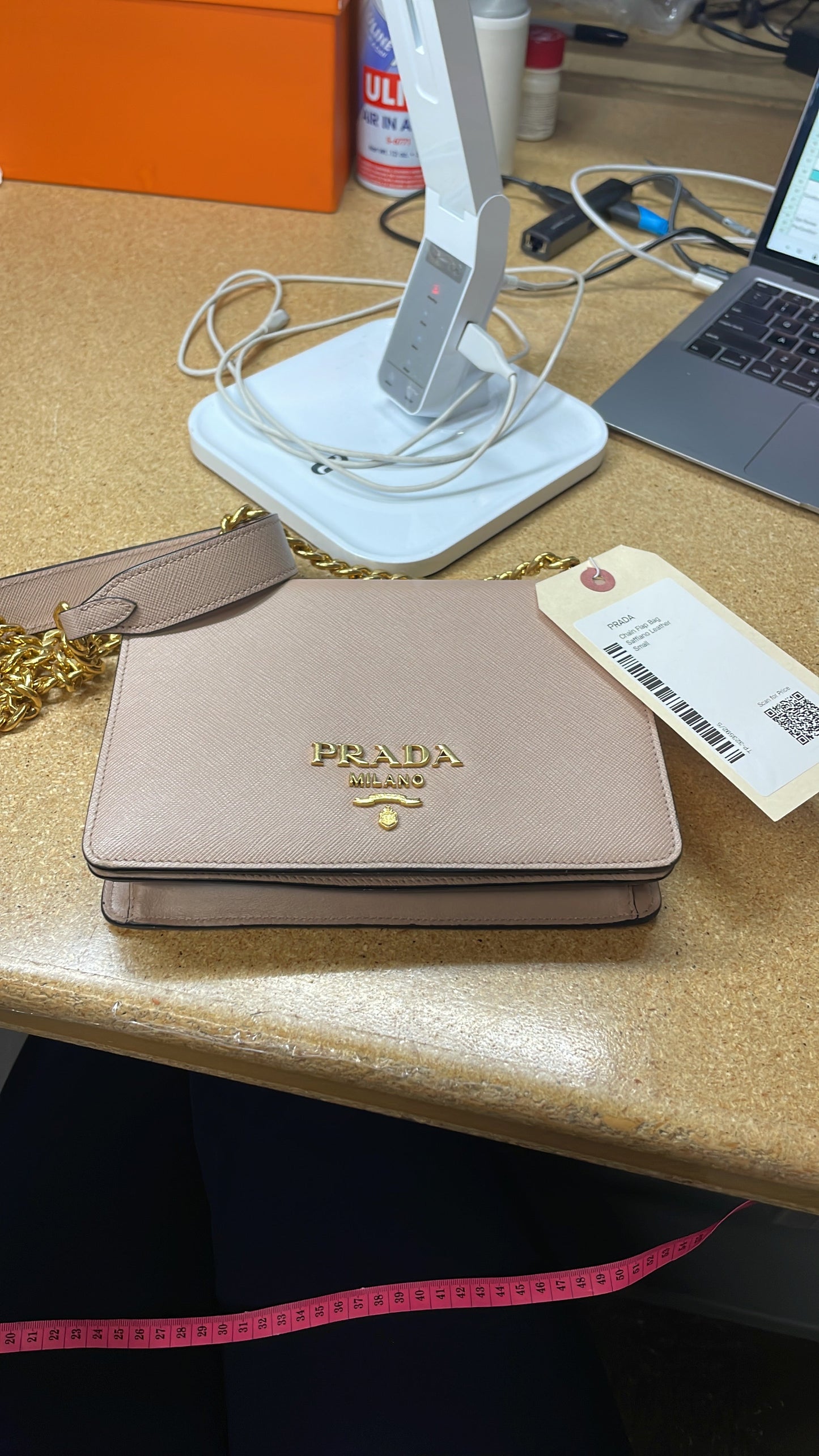 Prada Chain Flap Bag Saffiano Leather Small