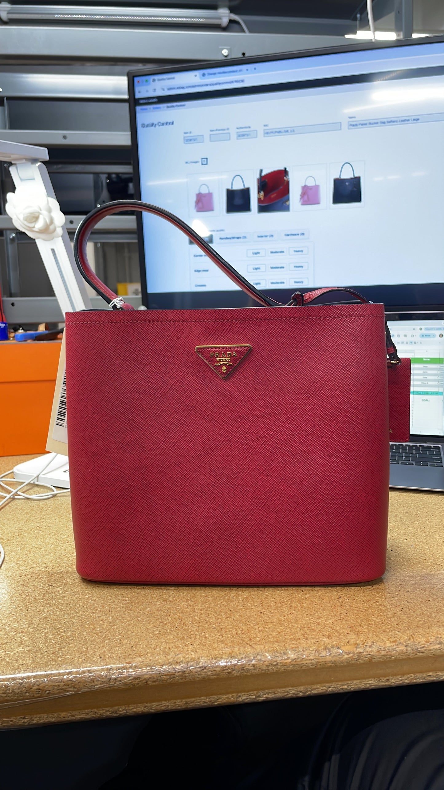 Prada Panier Bucket Bag Saffiano Leather Large